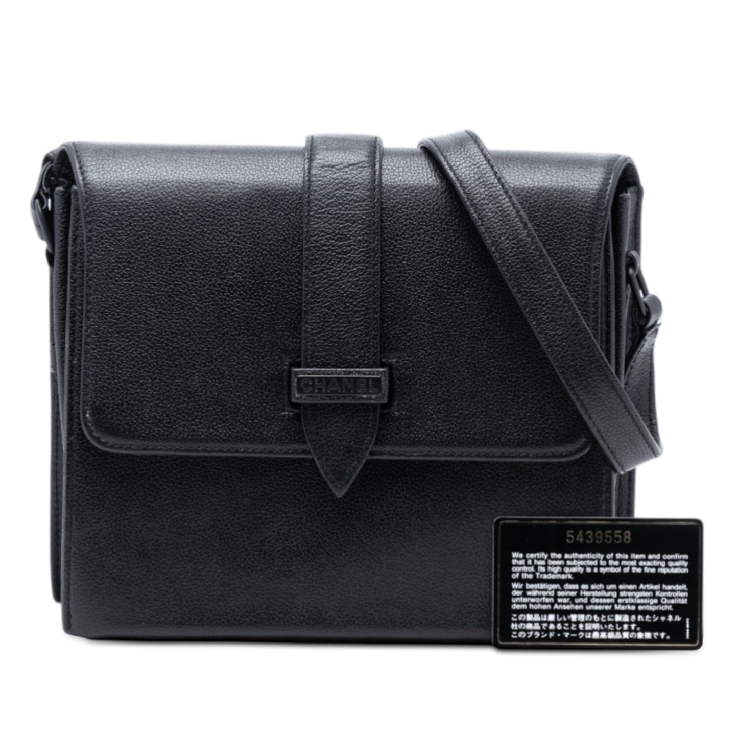 Grained Calfskin Flap Crossbody