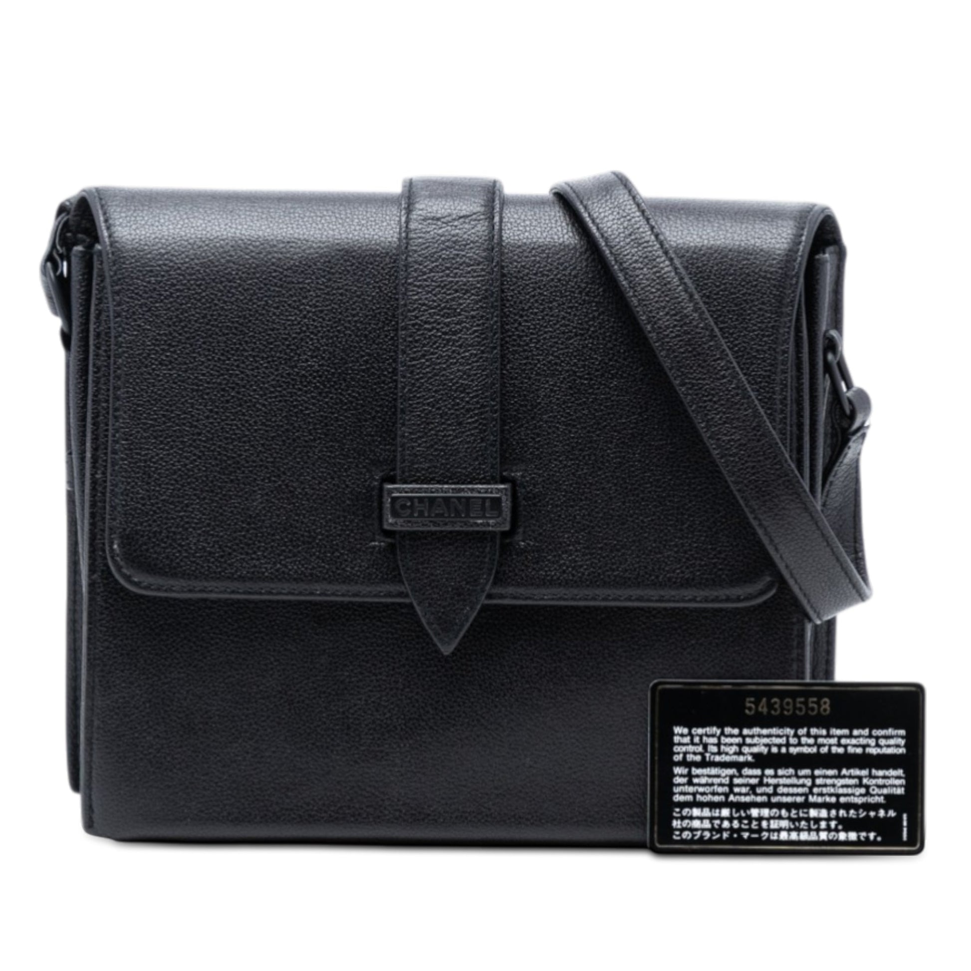 Grained Calfskin Flap Crossbody