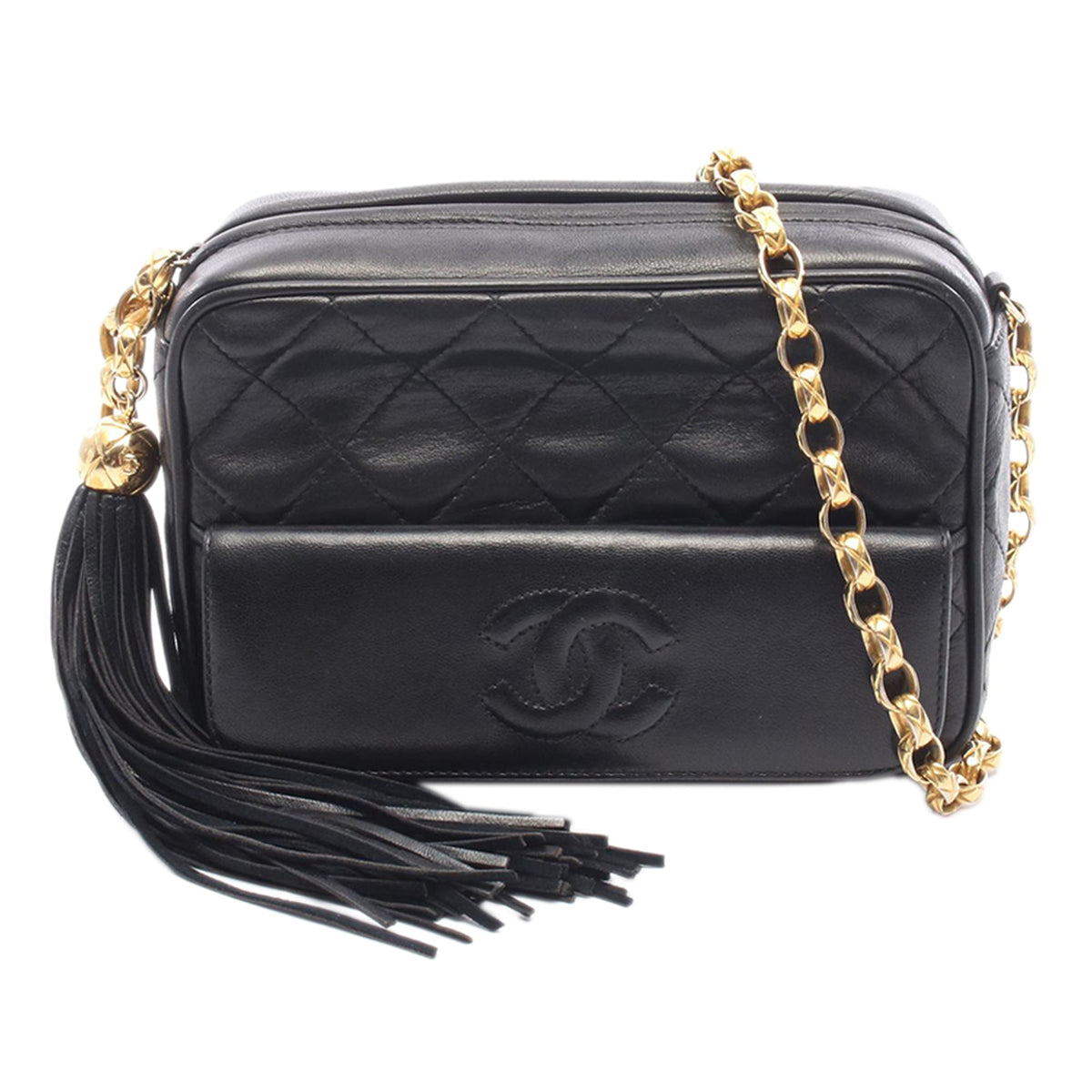 Chanel Mini CC Quilted Lambskin Tassel Flap Camera Bag