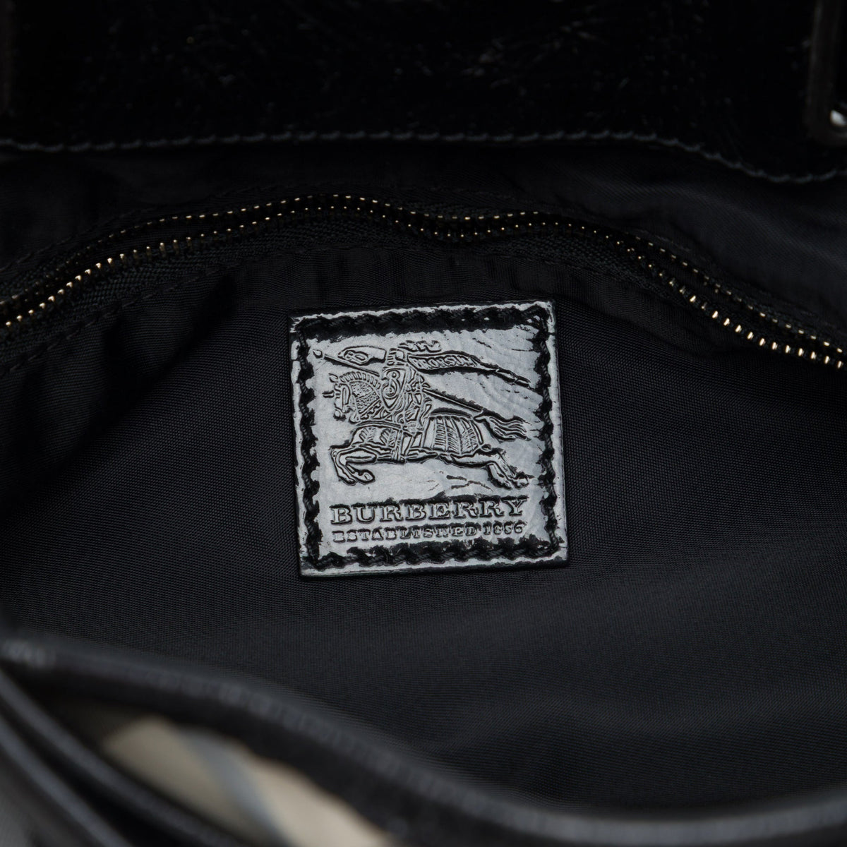 Burberry Beat Check Nylon Shoulder Bag — Gray
