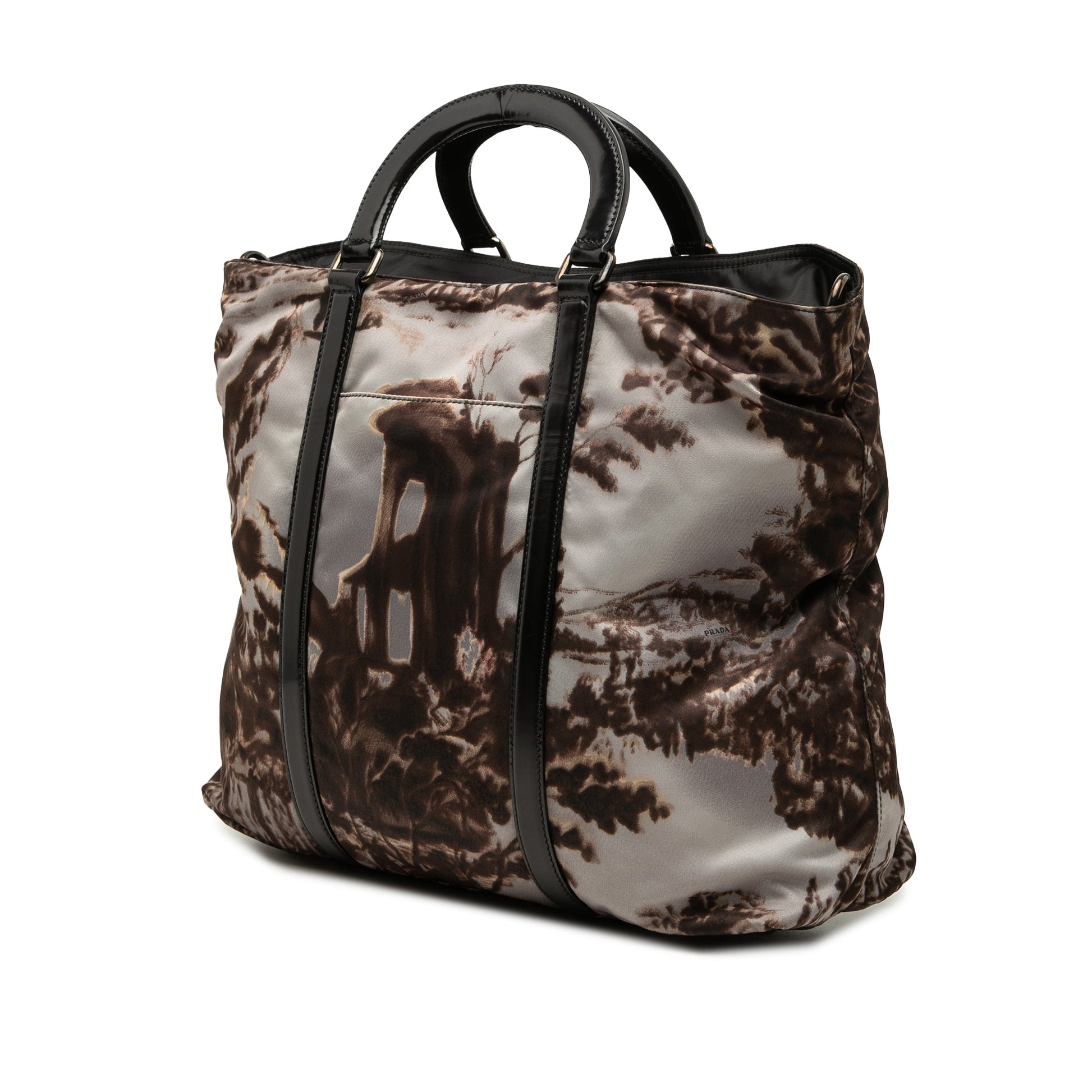 Prada Tessuto New York Street Templi Print Convertible Tote
