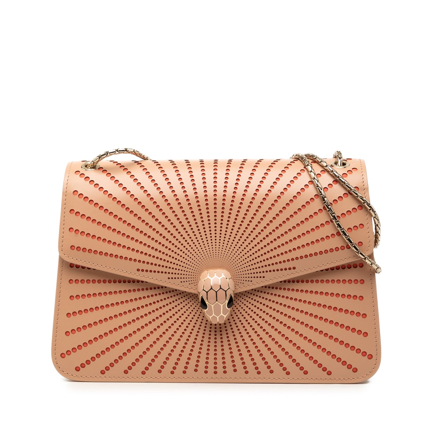 Bvlgari Medium Laser Cut Calfskin Diamond Blast Sunshine Serpenti Forever Shoulder Bag