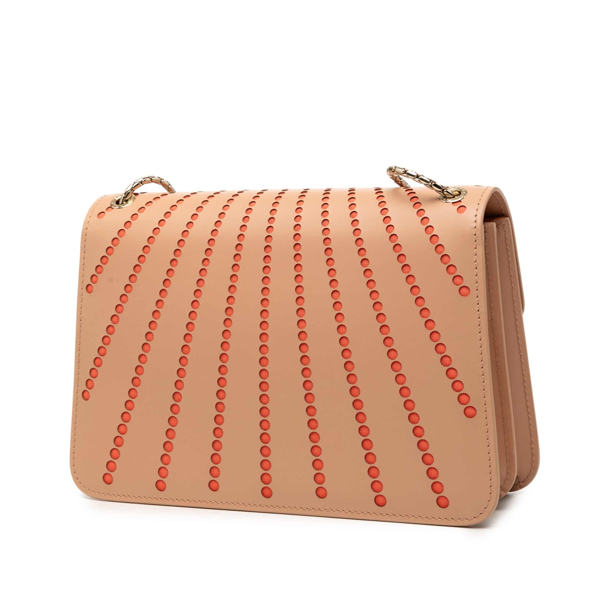 Bvlgari Medium Laser Cut Calfskin Diamond Blast Sunshine Serpenti Forever Shoulder Bag