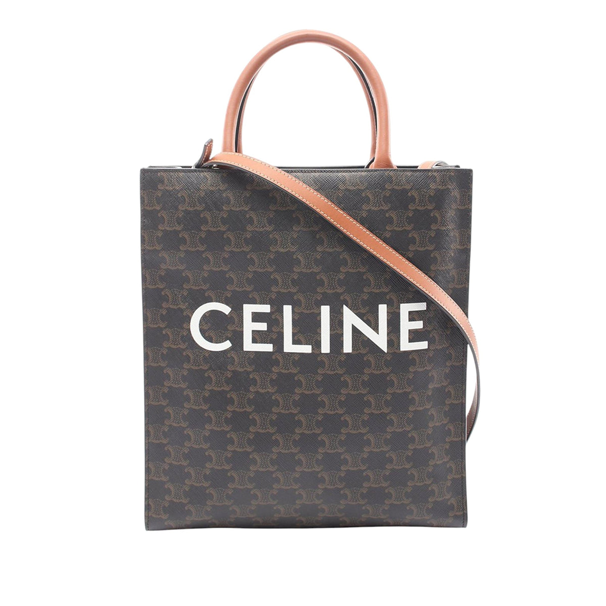 Celine Small Triomphe Coated Canvas Vertical Cabas Tote