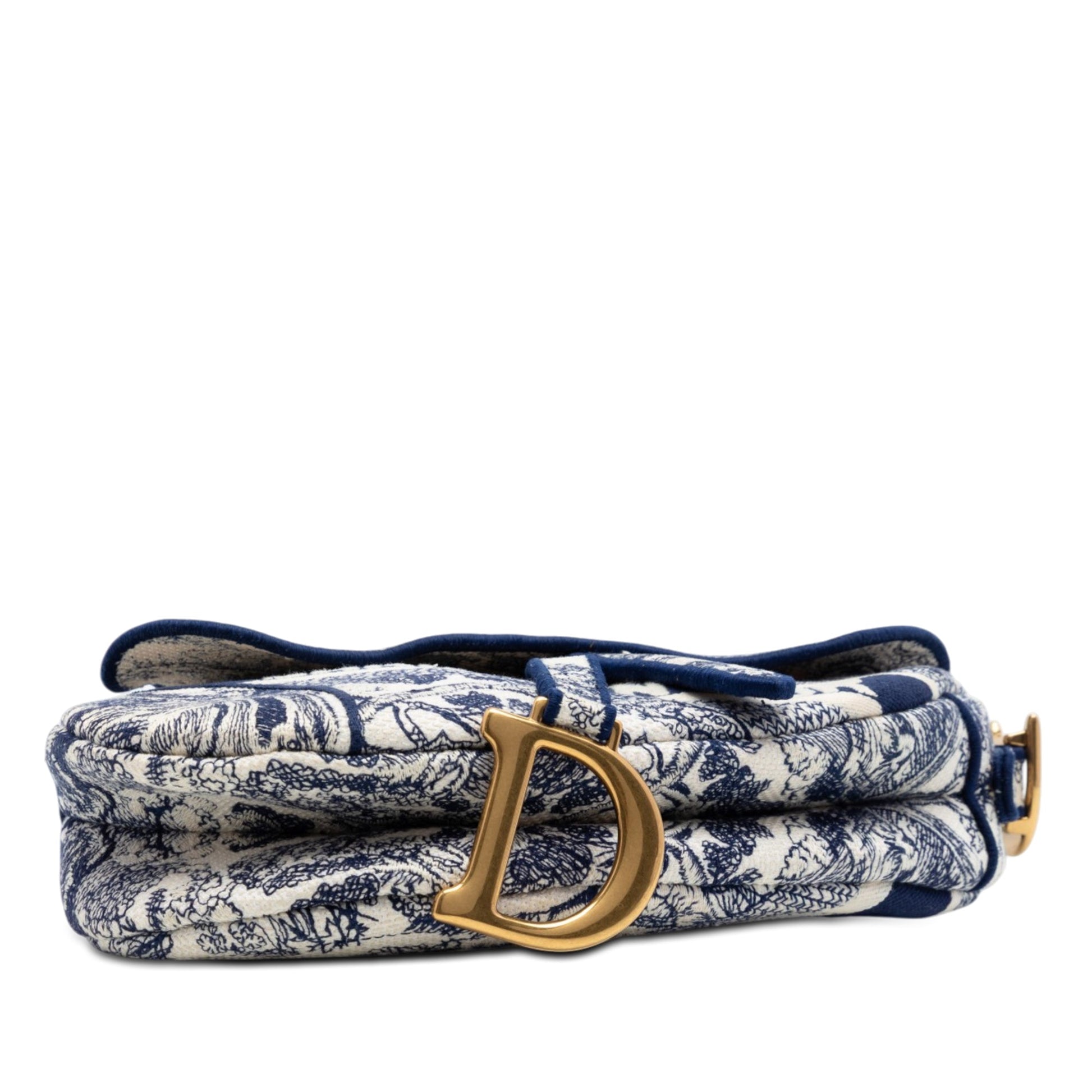 Dior Embroidered Canvas Toile de Jouy Saddle Bag
