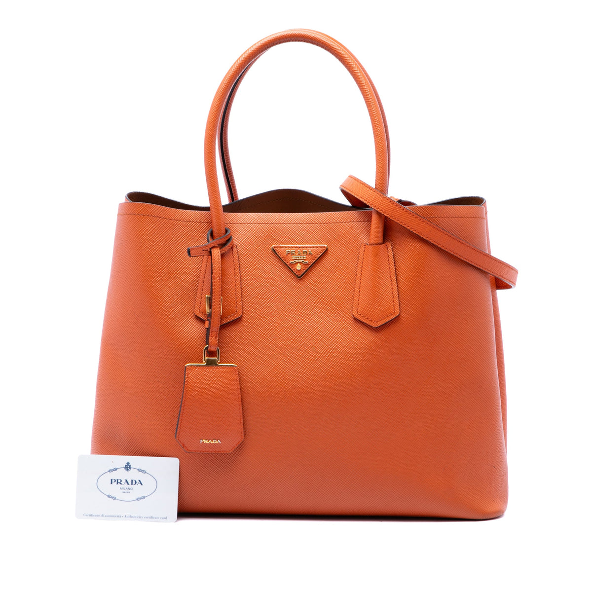 Prada Medium Saffiano Cuir Double Handle Satchel