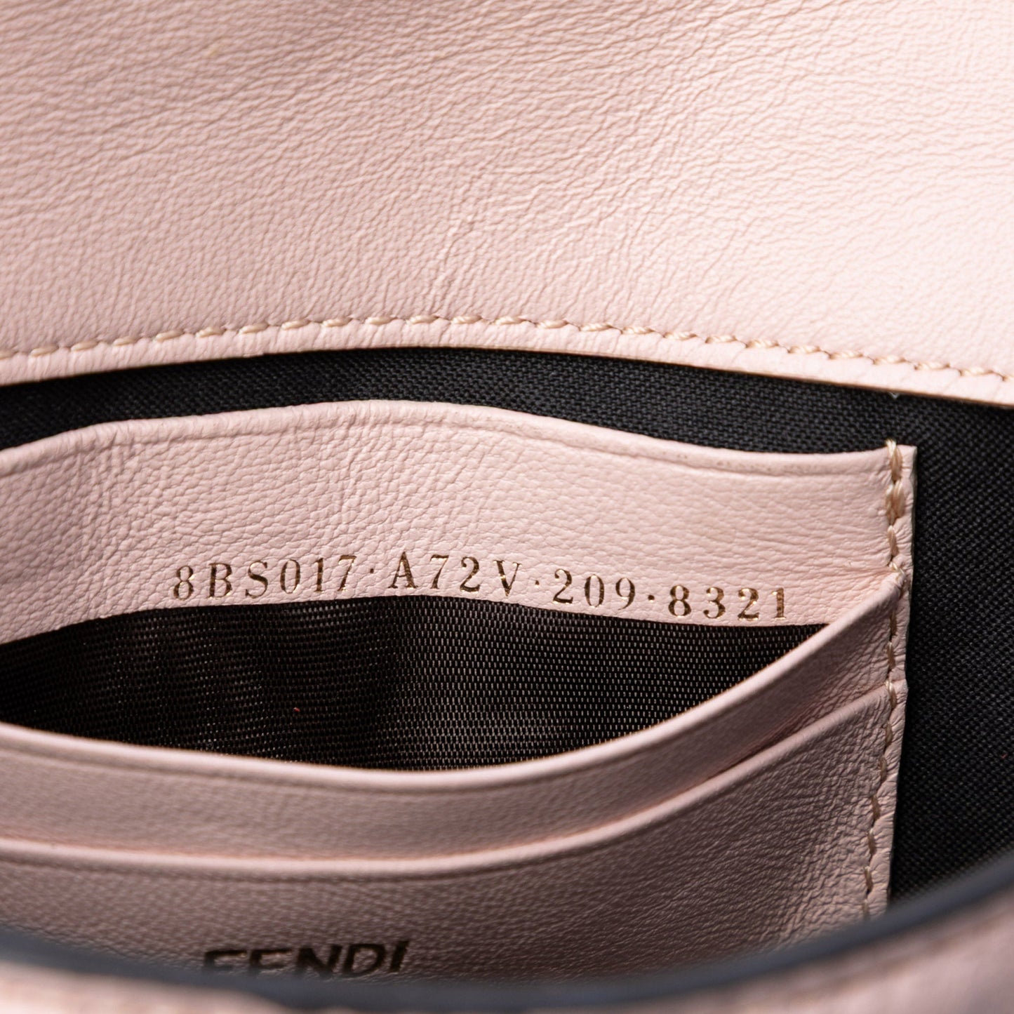 Fendi Mini Zucca Embossed Leather Baguette Satchel