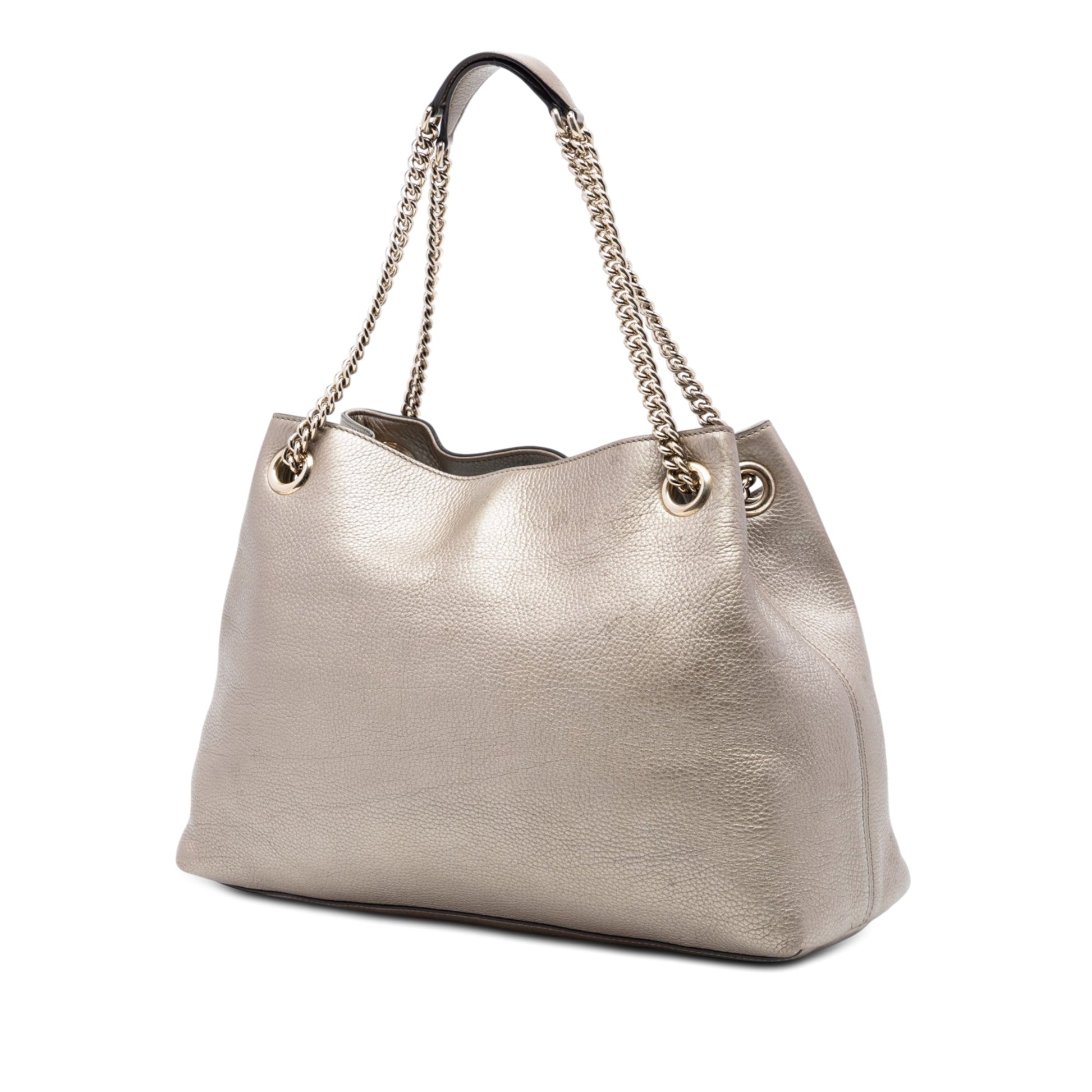 Gucci Medium Metallic Calfskin Soho Chain Tote