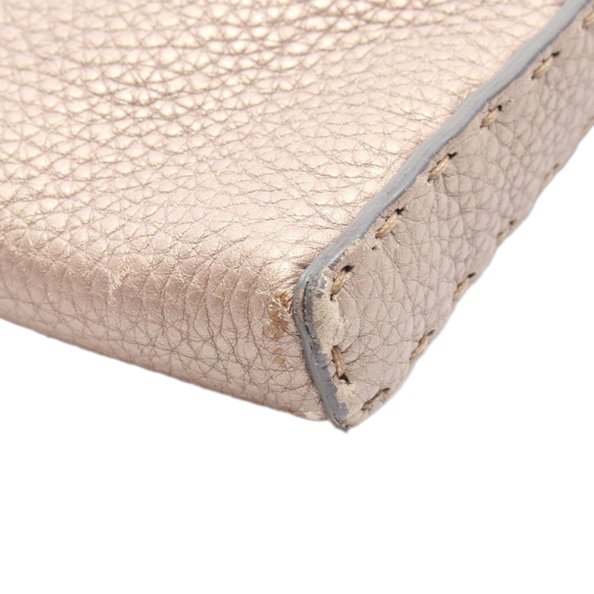 Fendi Leather Selleria Crossbody — Beige
