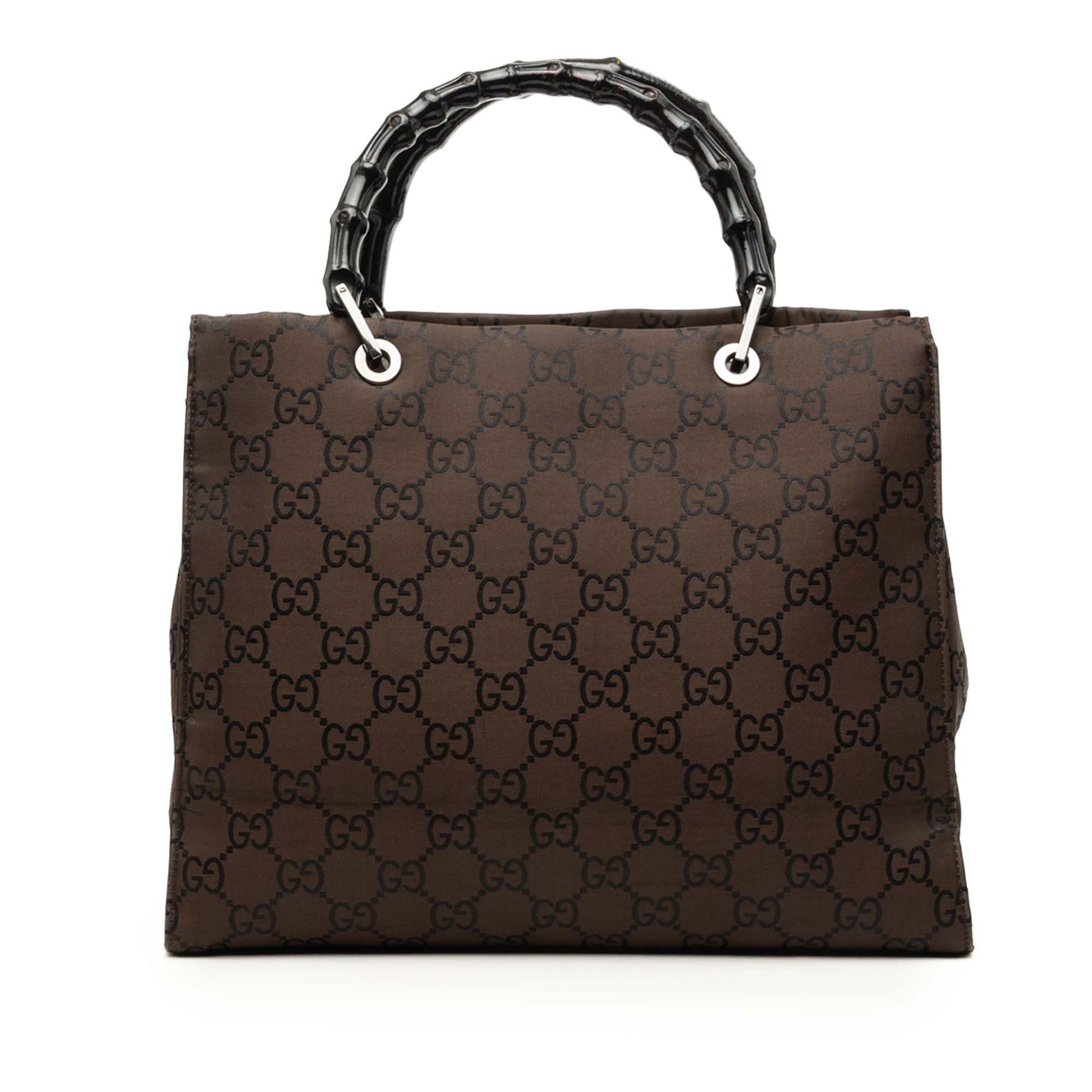 Gucci GG Nylon Bamboo Handbag