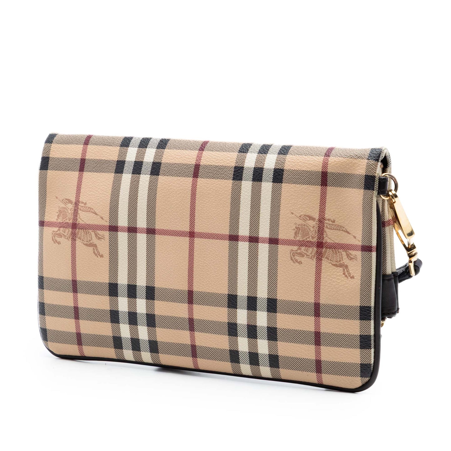 Burberry Haymarket Check Coated Canvas Adeline Fold over Clutch
