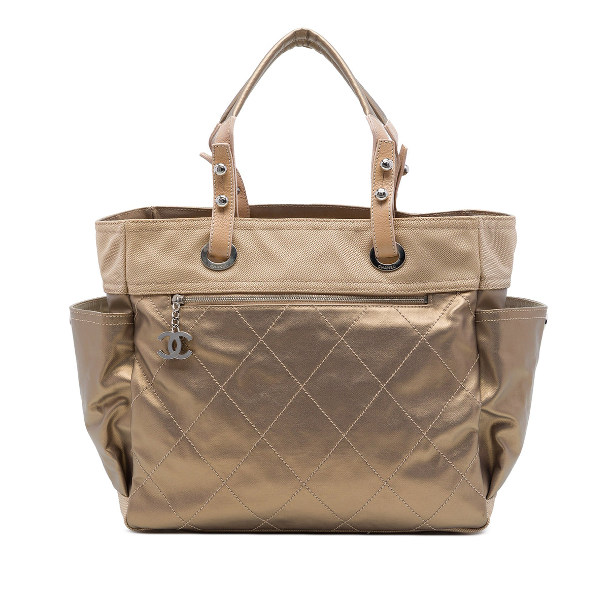 Chanel Large Quilted Coated Canvas Paris Biarritz Tote