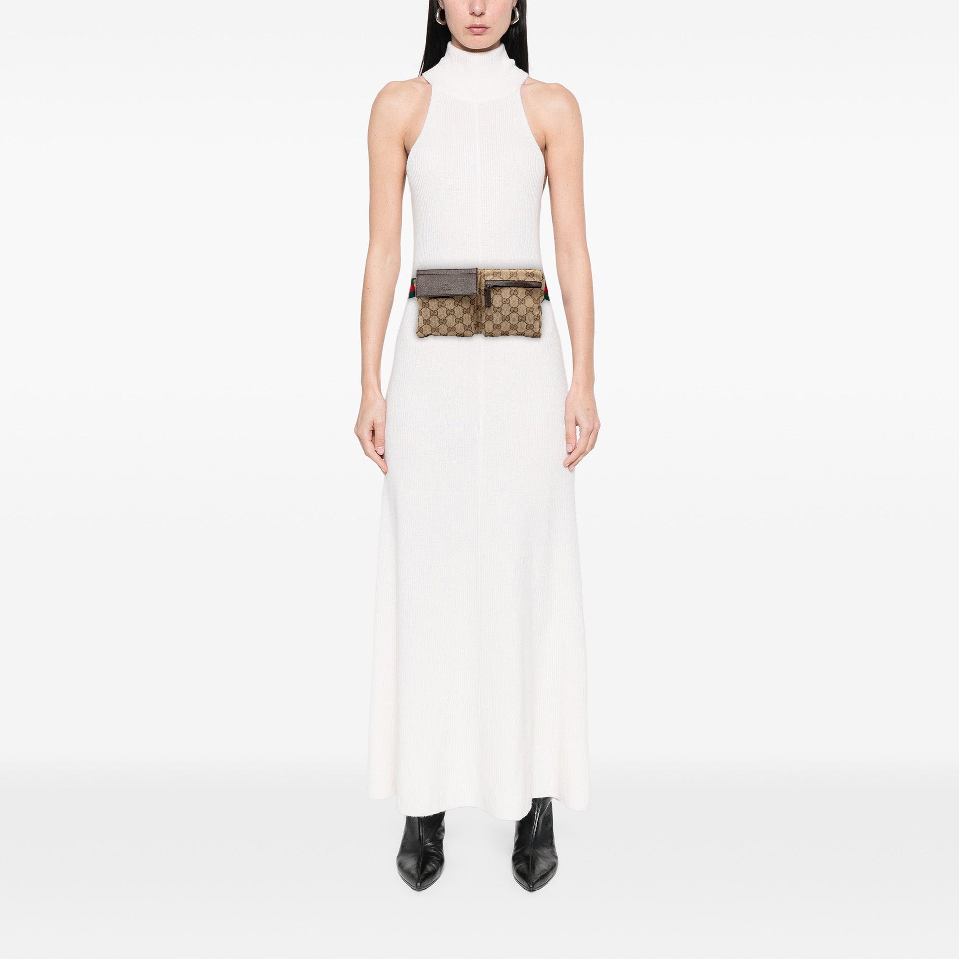 Gucci GG Canvas Web Double Pocket Belt Bag