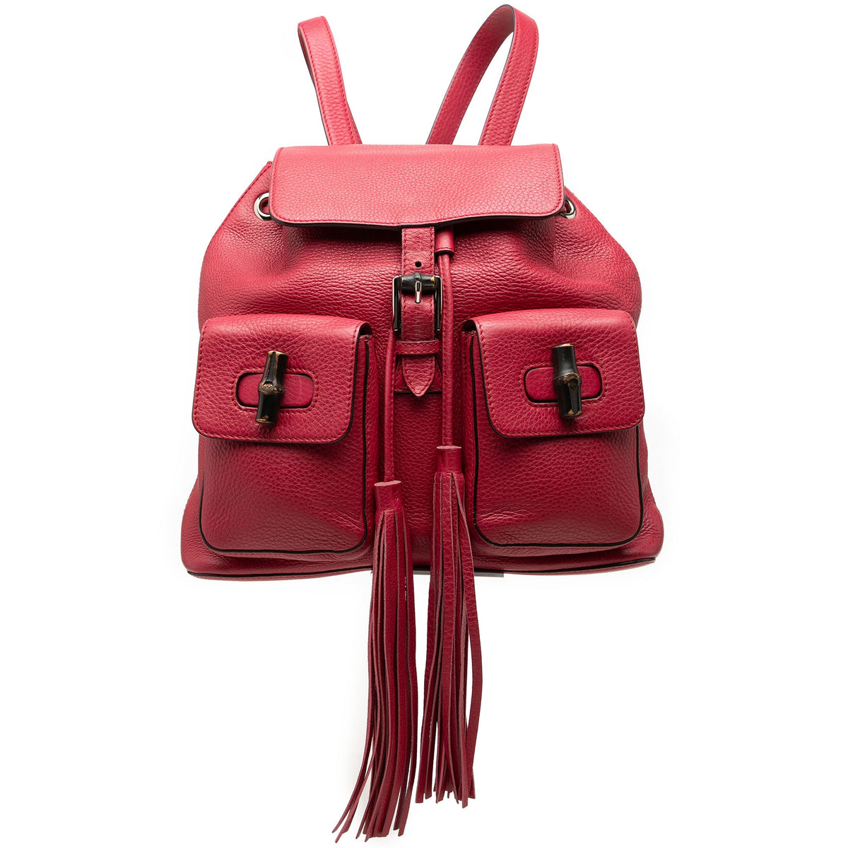 Gucci Large Calfskin Bamboo Tassel Drawstring Backpack