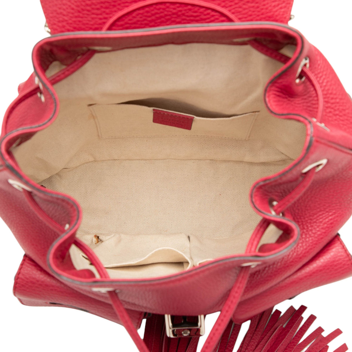 Gucci Large Calfskin Bamboo Tassel Drawstring Backpack