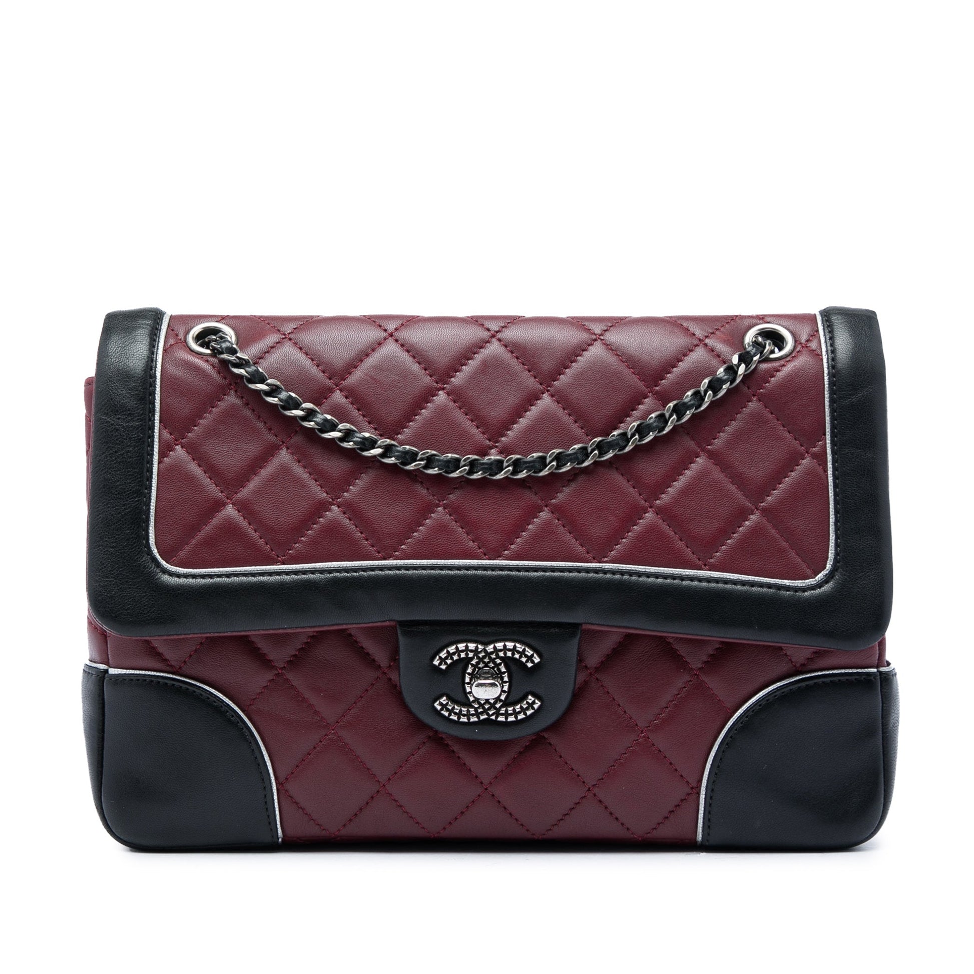 Chanel Paris Salzburg Medium Bicolor Quilted Lambskin Tyrolean Flap