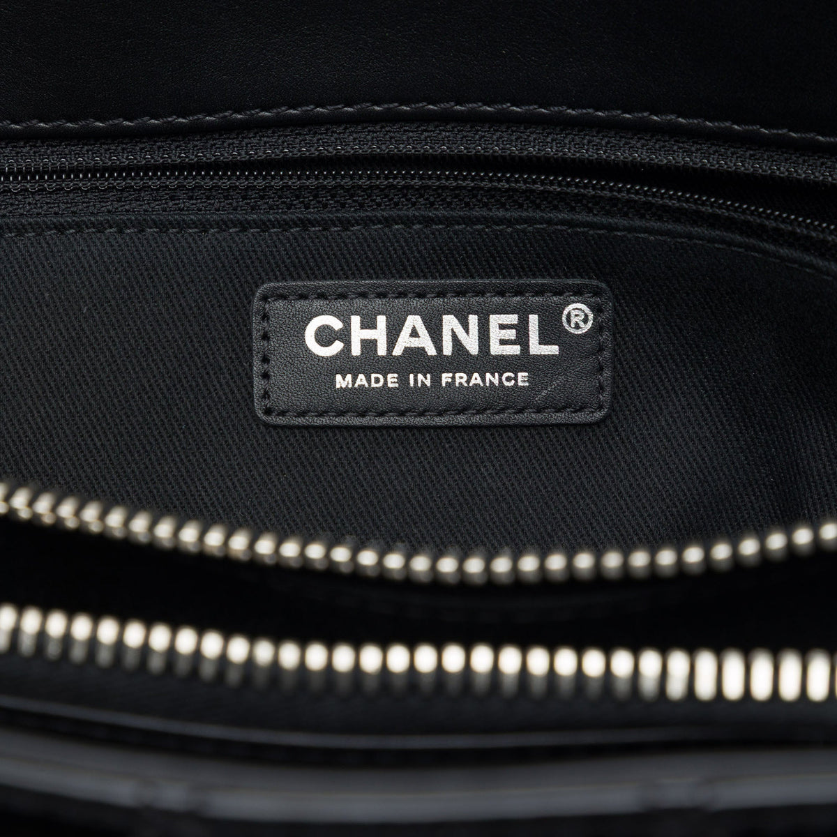 Chanel CC Quilted Patent Charm Tote — Black