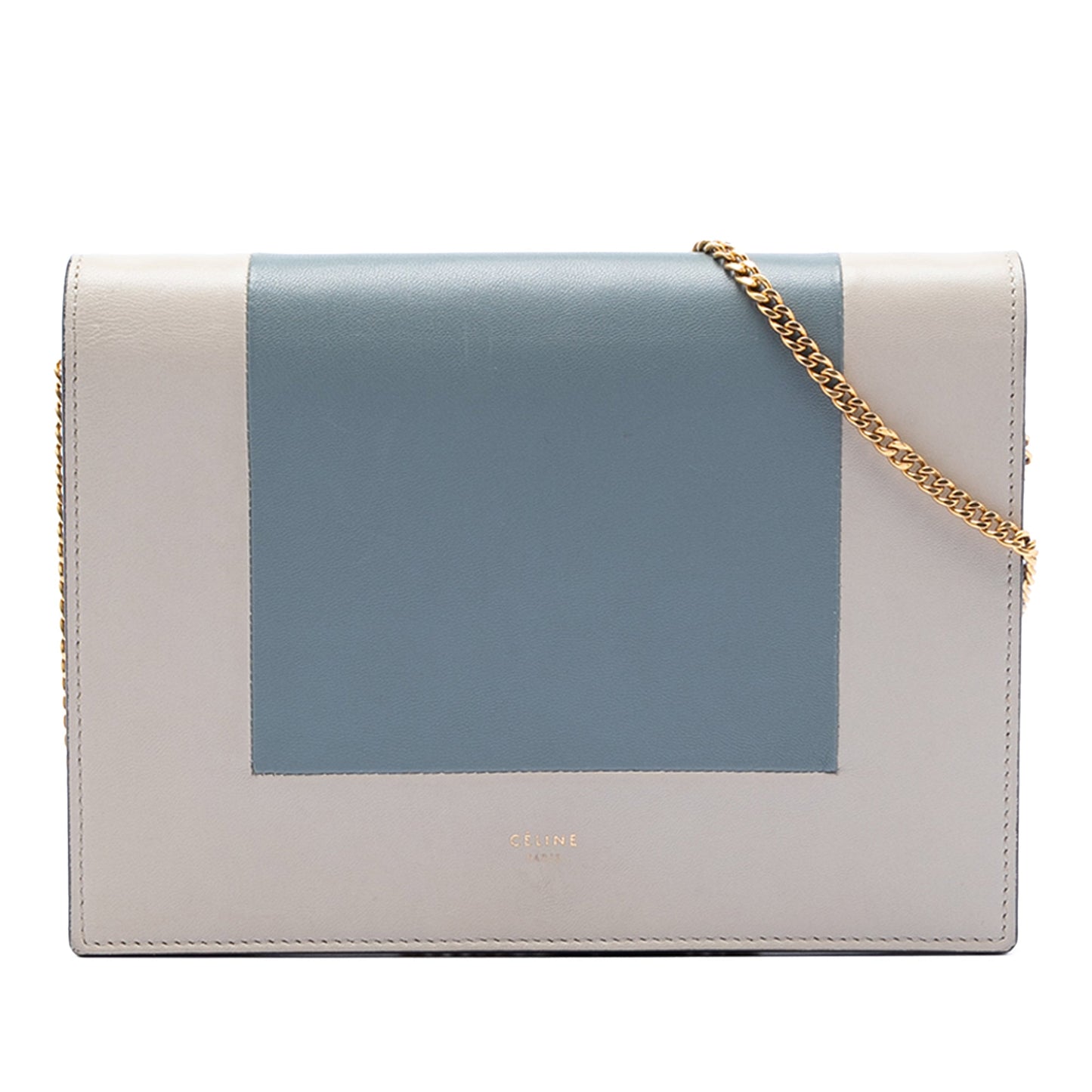 Celine Leather Frame Wallet on Chain