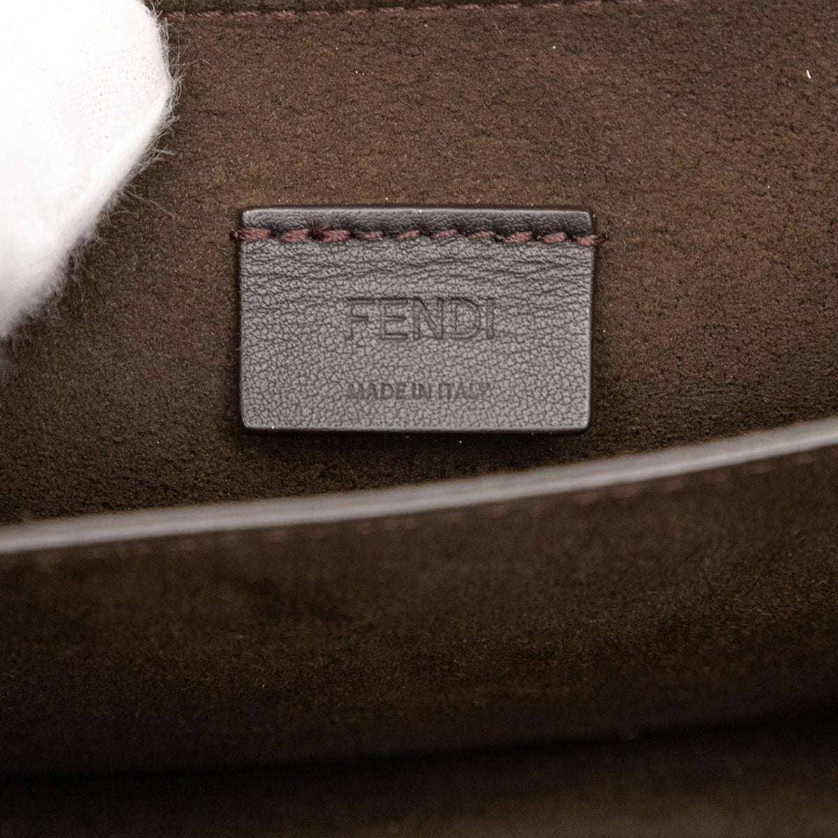 Fendi Leather Crystal Fab Crossbody