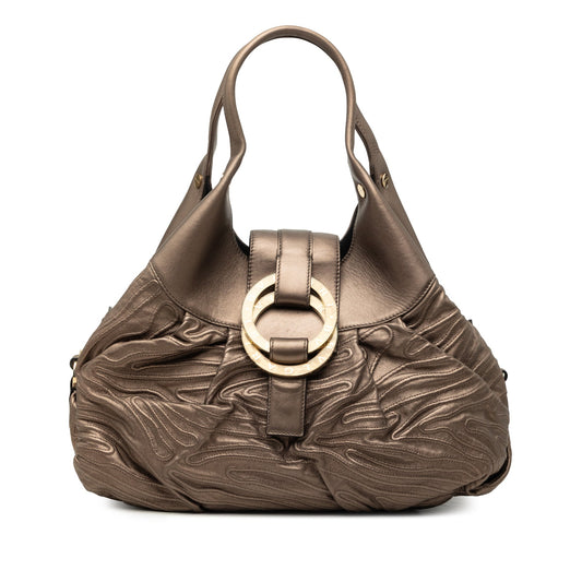 Bvlgari Metallic Leather Chandra Handbag