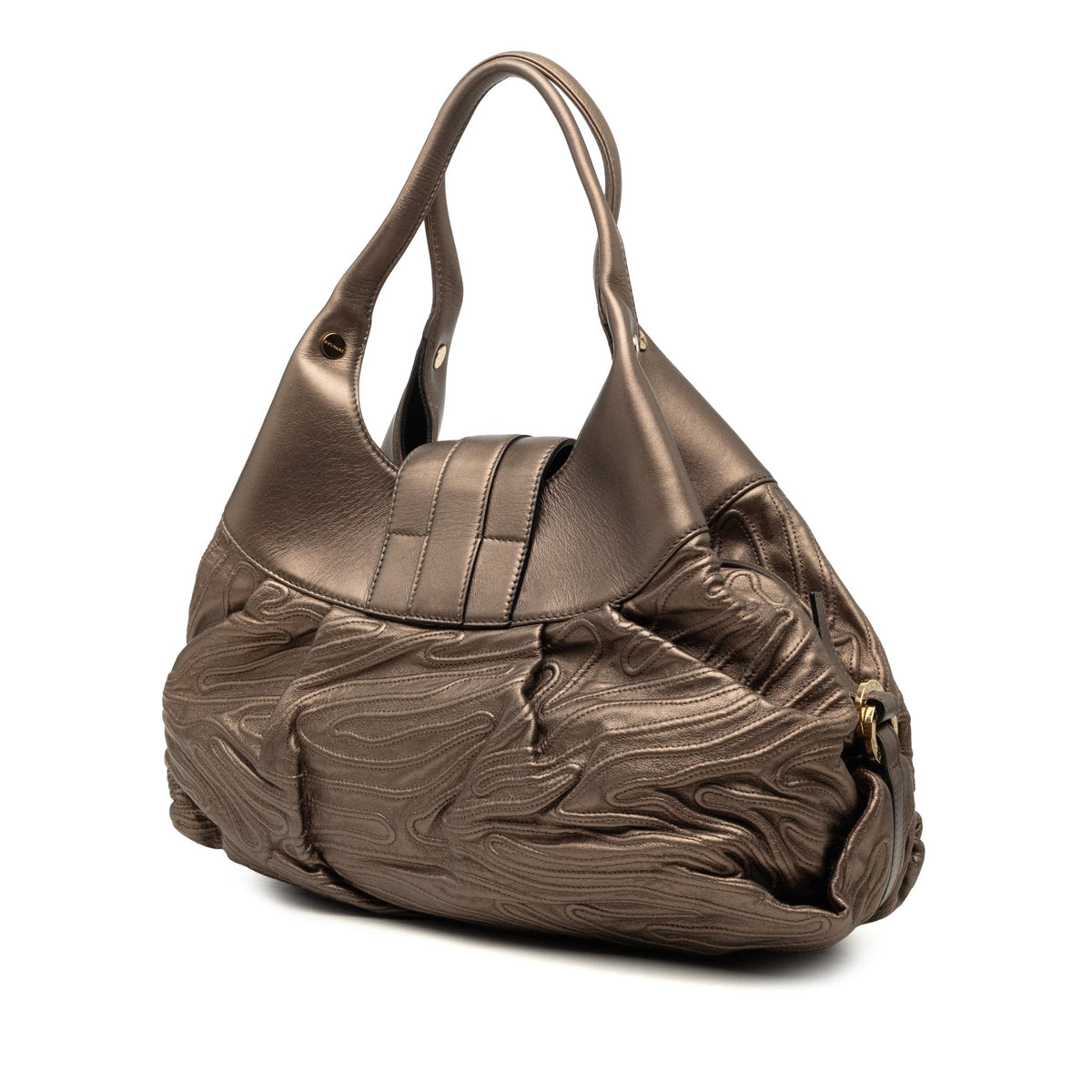 Bvlgari Metallic Leather Chandra Handbag