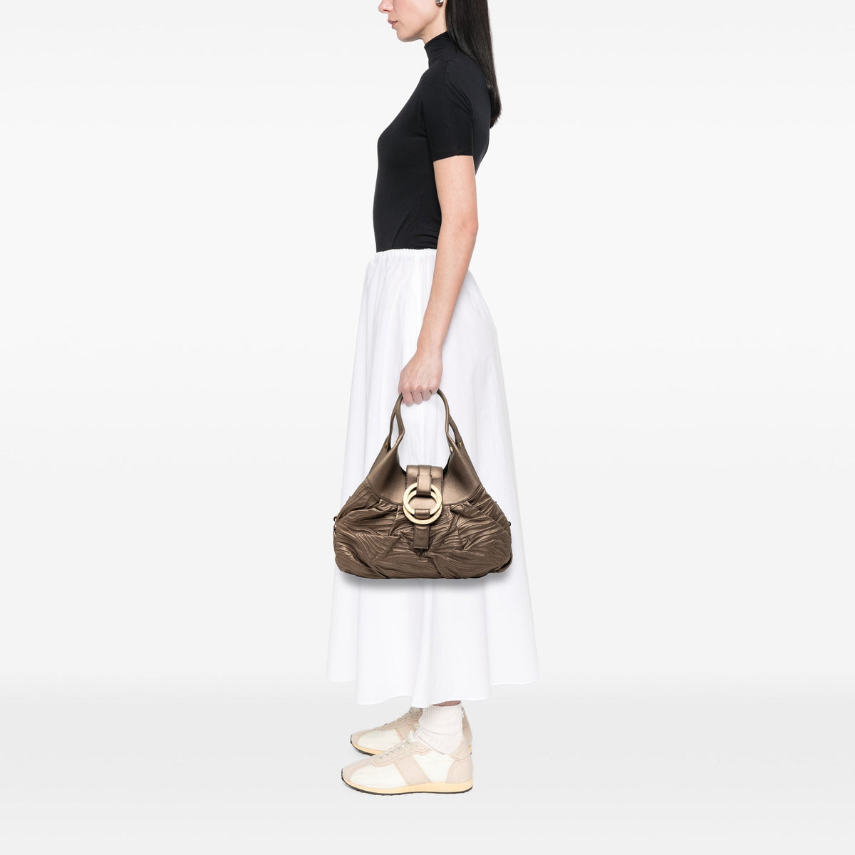 Bvlgari Metallic Leather Chandra Handbag