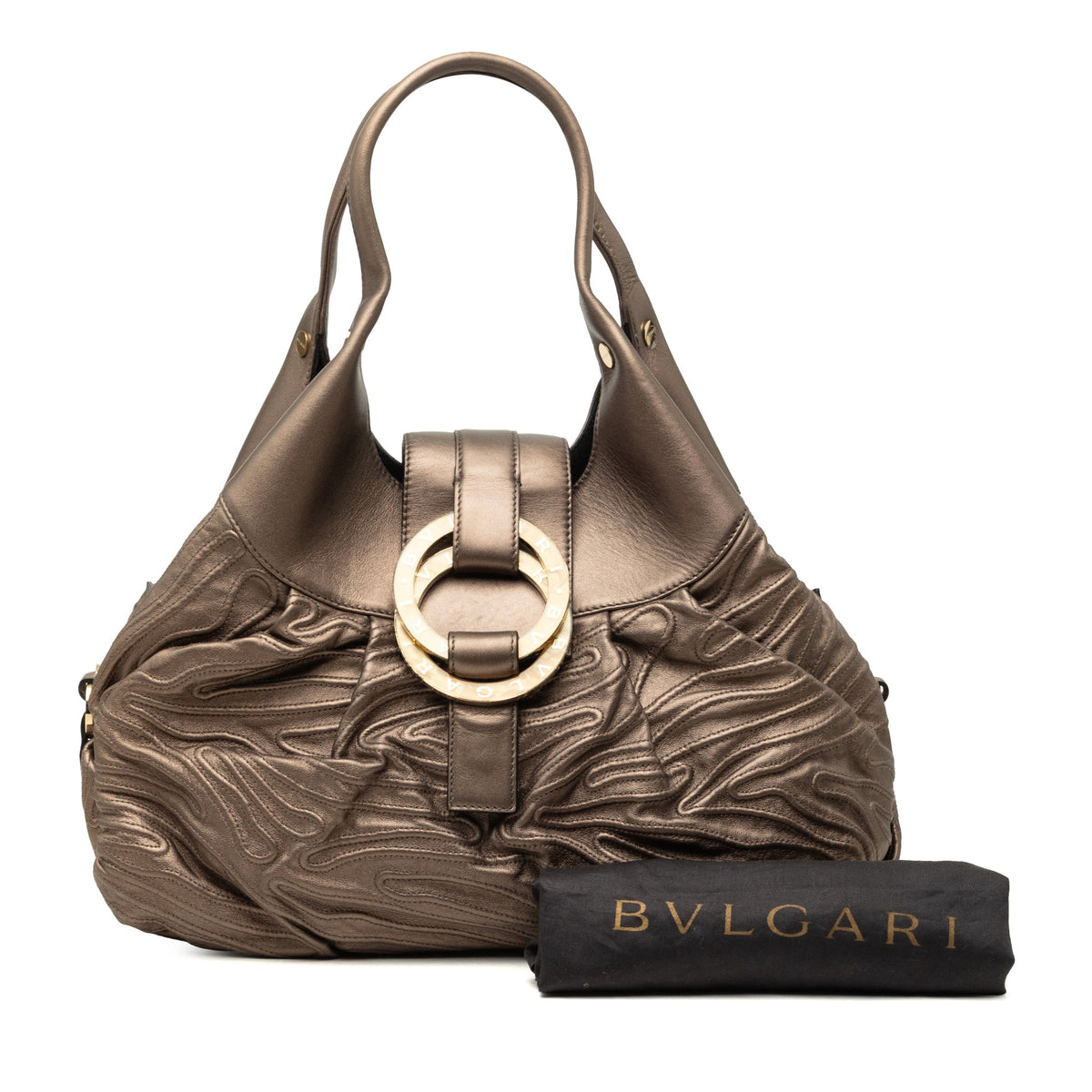 Bvlgari Metallic Leather Chandra Handbag