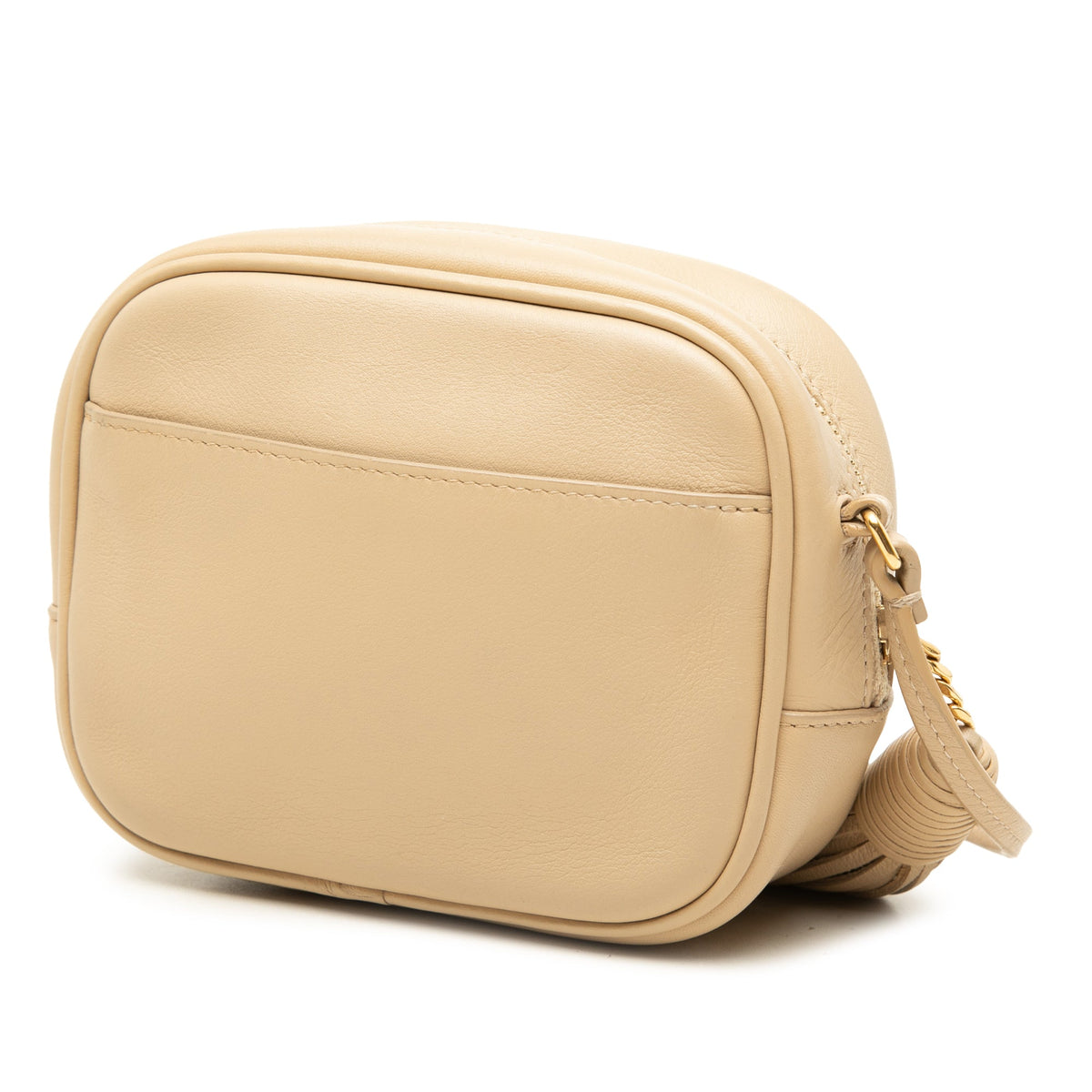 Saint Laurent Nappa Monogram Blogger Bag — Beige