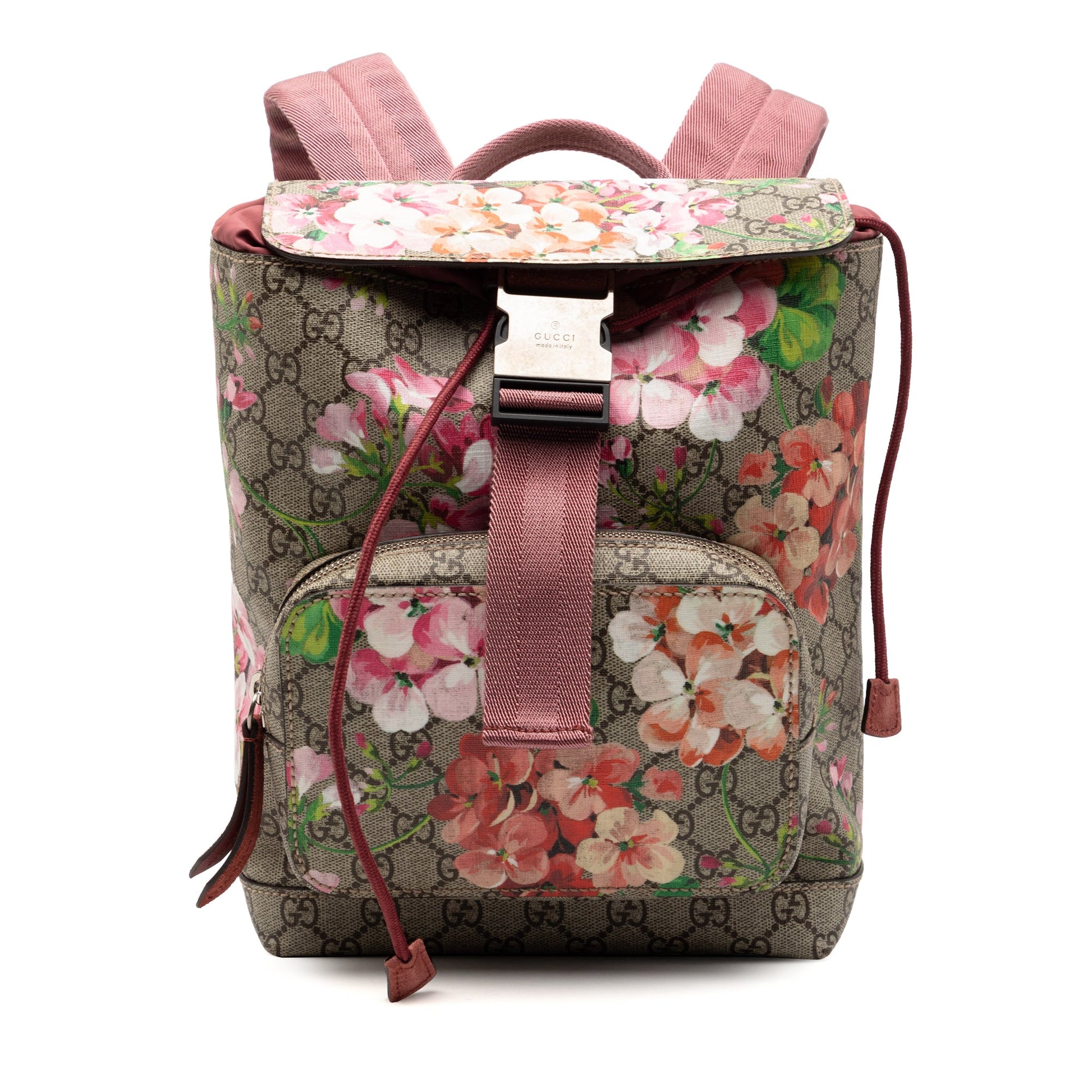 Gucci Small GG Supreme Blooms Single Buckle Backpack