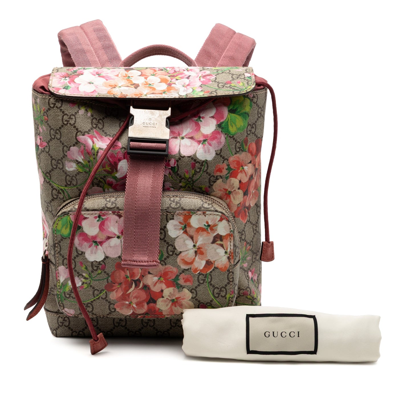 Gucci Small GG Supreme Blooms Single Buckle Backpack