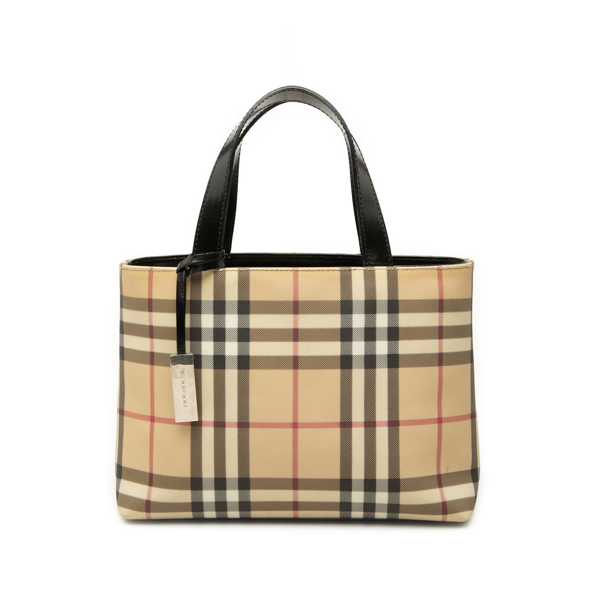 Burberry House Check Coated Canvas Handbag — Beige
