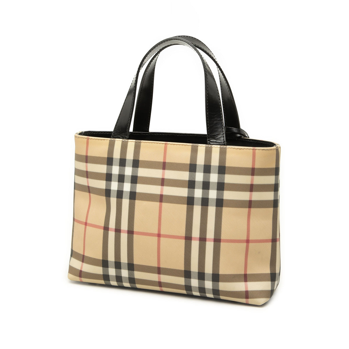 Burberry House Check Coated Canvas Handbag — Beige
