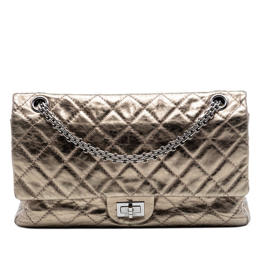 Chanel Quilted Metallic Aged Calfskin Reissue 2.55 Double Flap 226