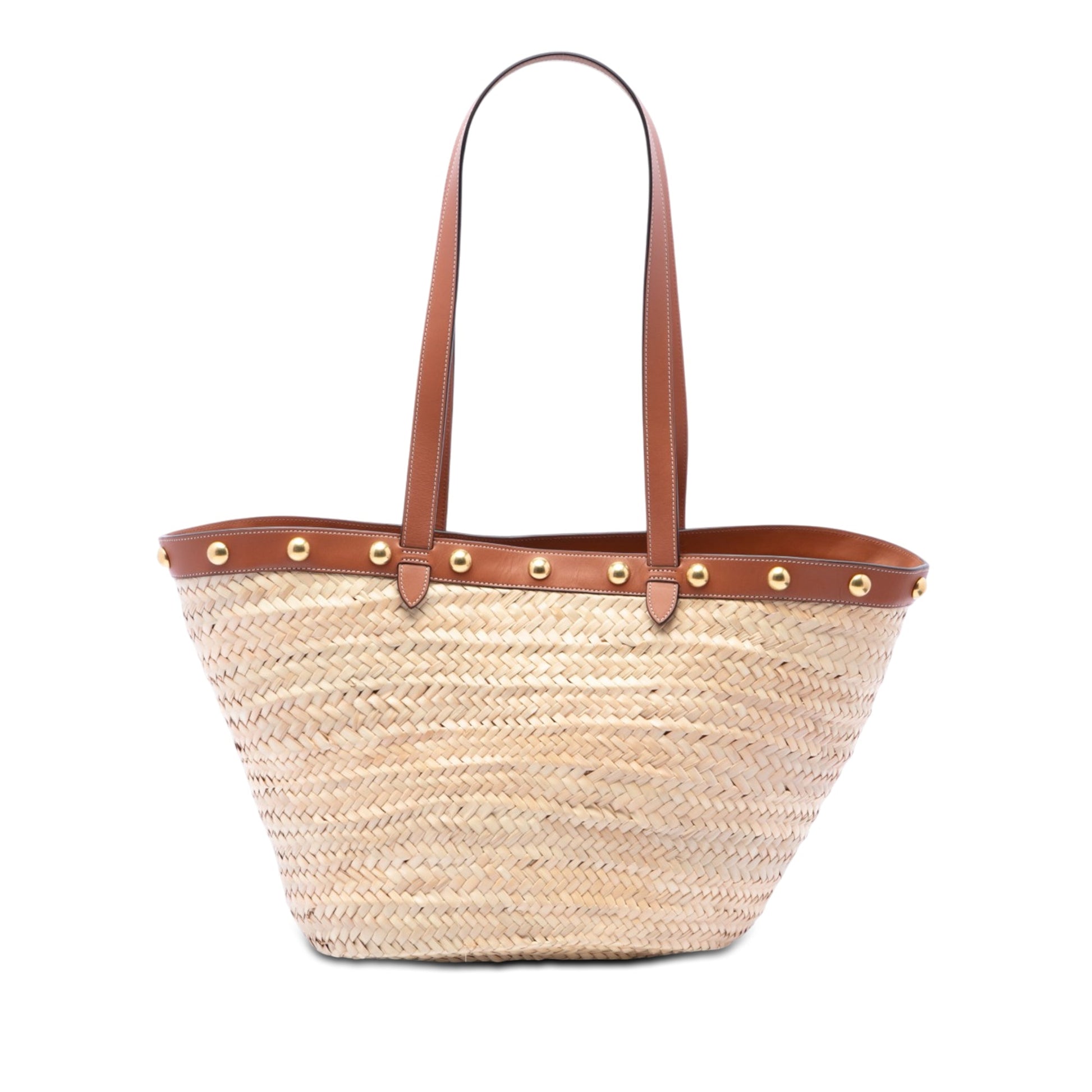 Celine Large Raffia Classic Studded Panier Tote