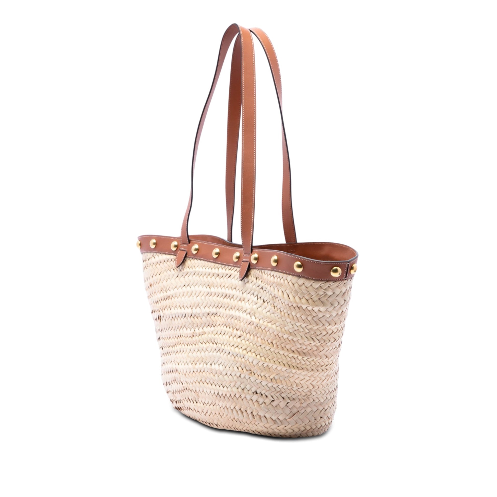 Celine Large Raffia Classic Studded Panier Tote