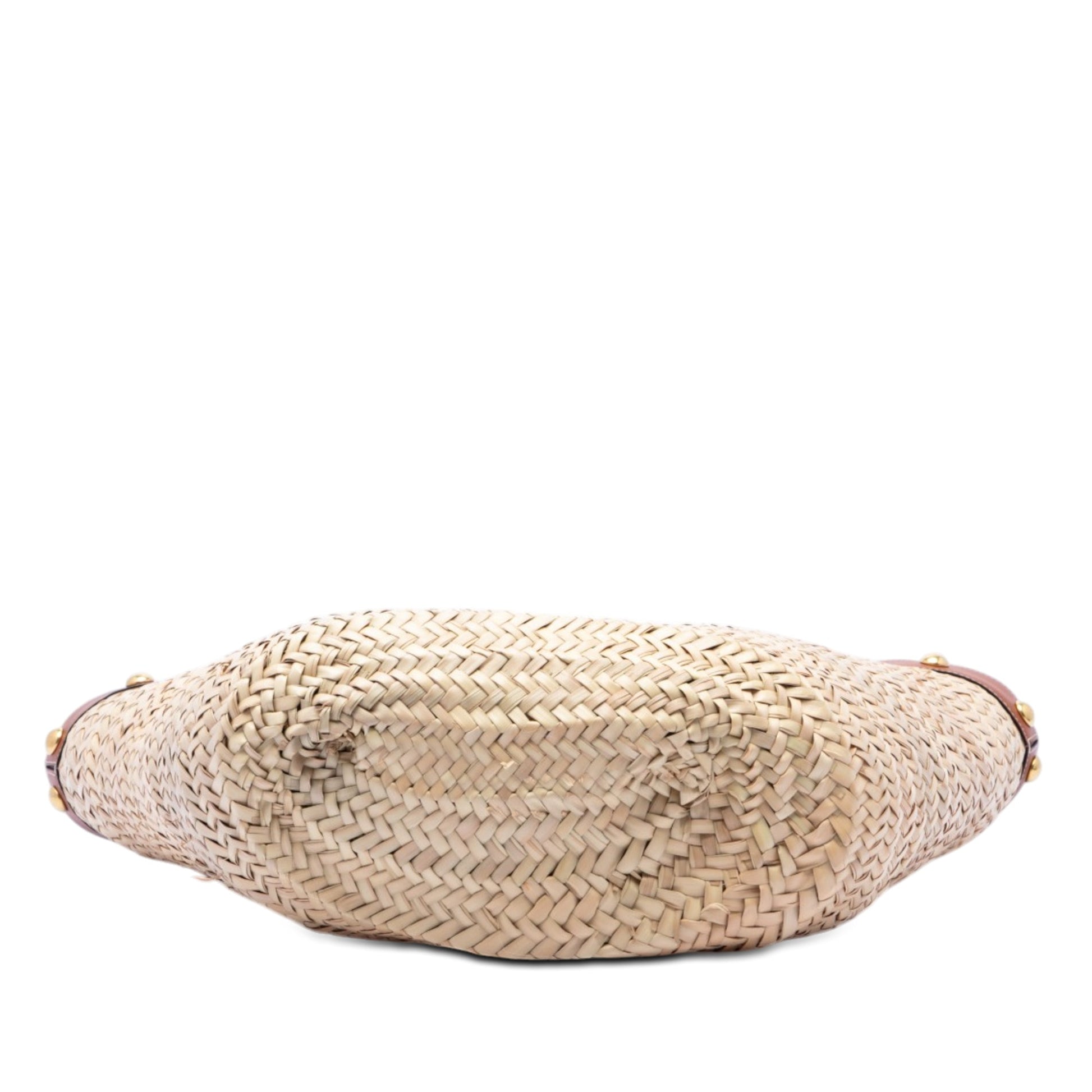Celine Large Raffia Classic Studded Panier Tote