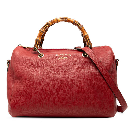 Medium Calfskin Bamboo Shopper Boston Bag