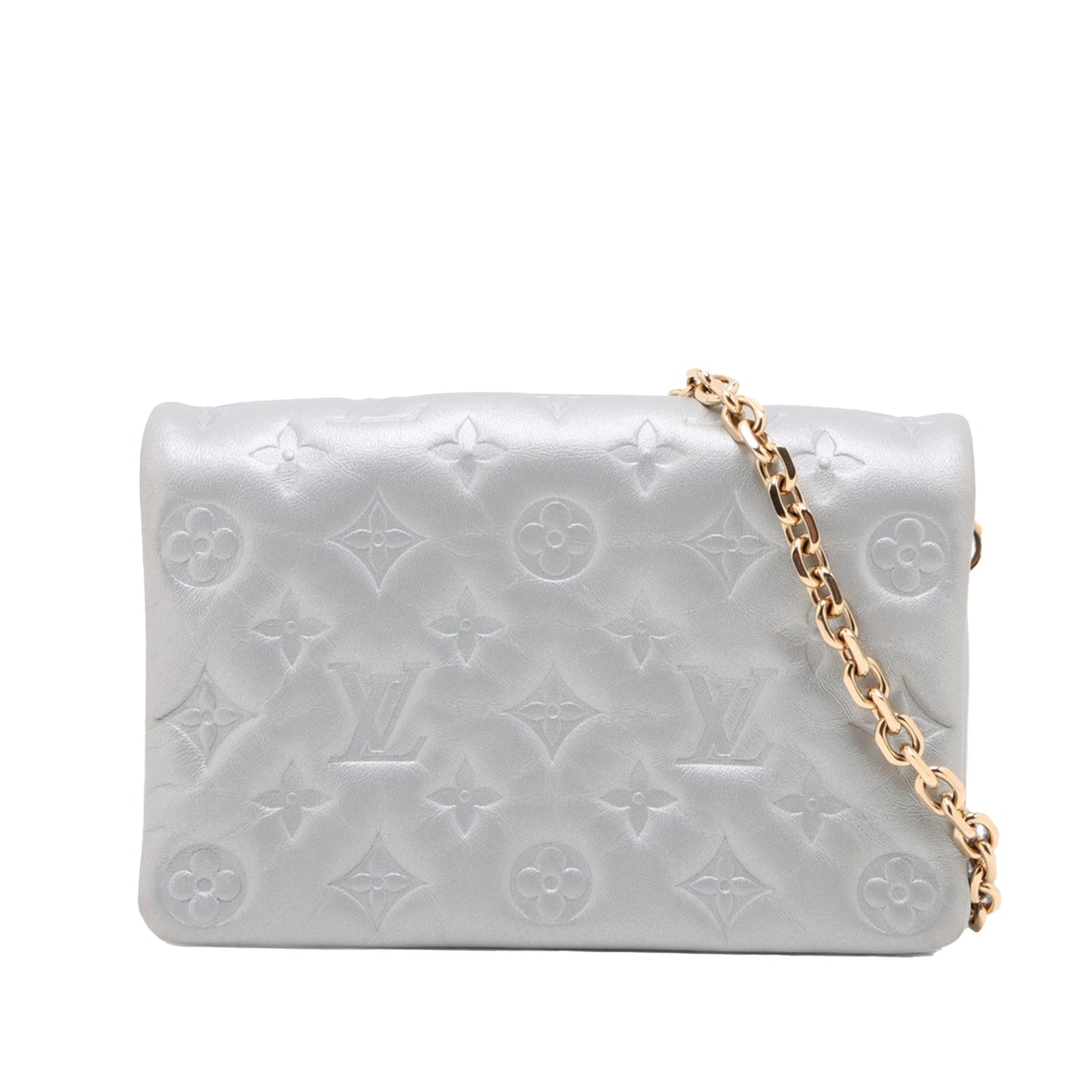 Louis Vuitton Monogram Embossed Lambskin Pochette Coussin