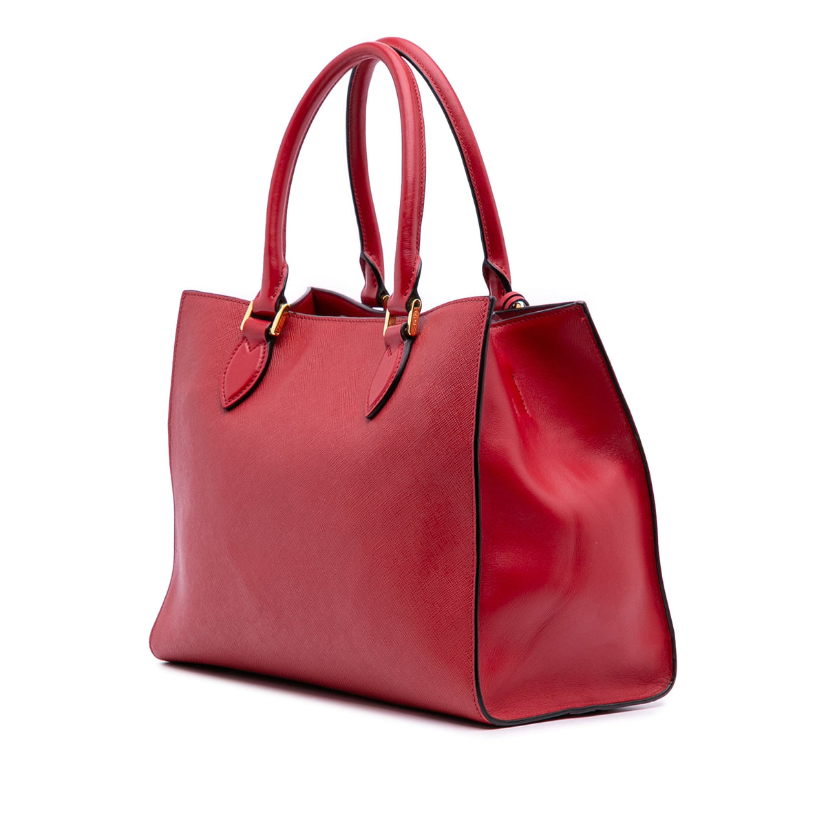 Prada Soft Calf Trimmed Saffiano Lux Satchel