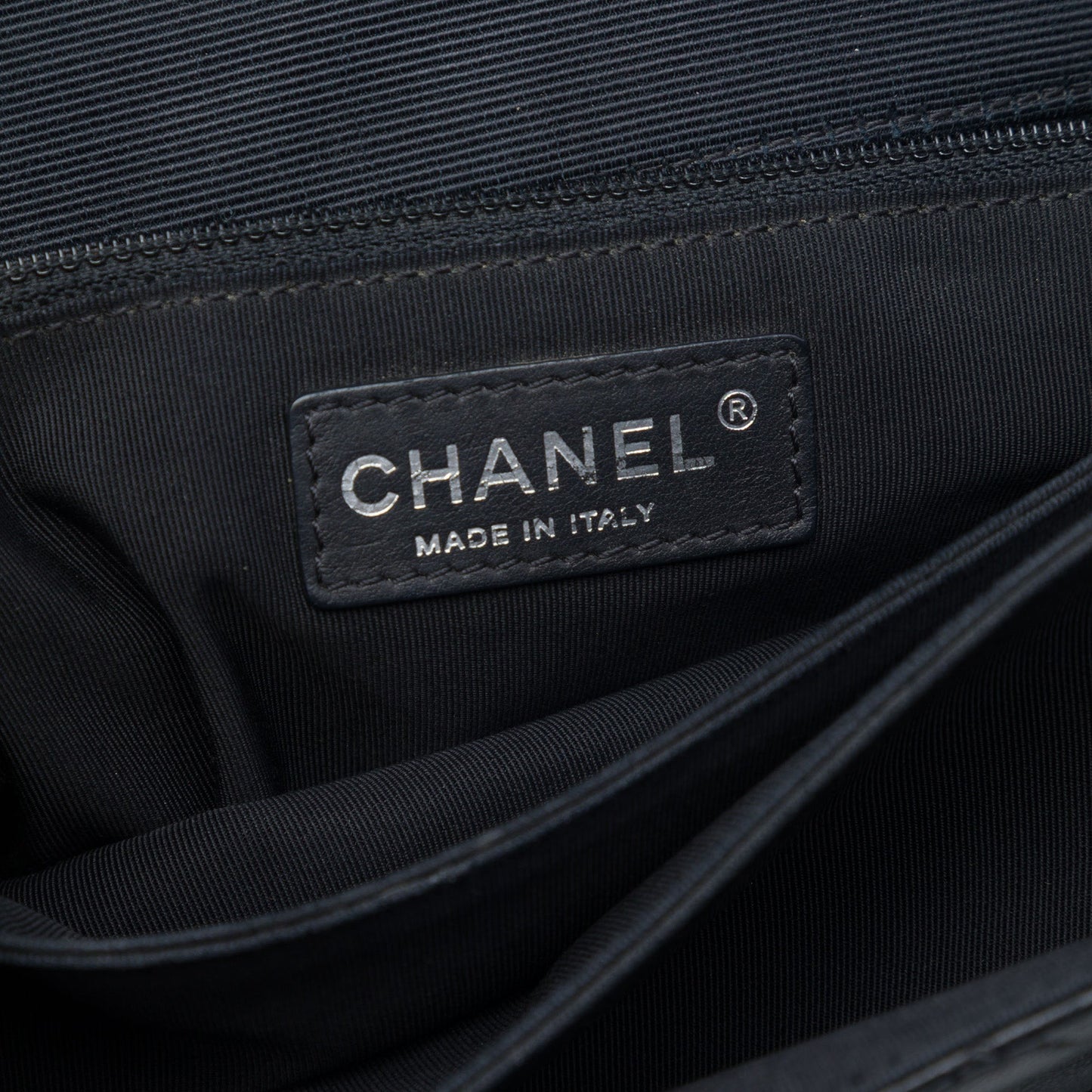Chanel CC Quilted Lambskin and Grosgrain So Black Flap