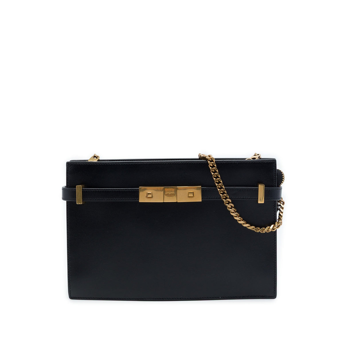 Saint Laurent Smooth Calfskin Manhattan Clutch with Chain