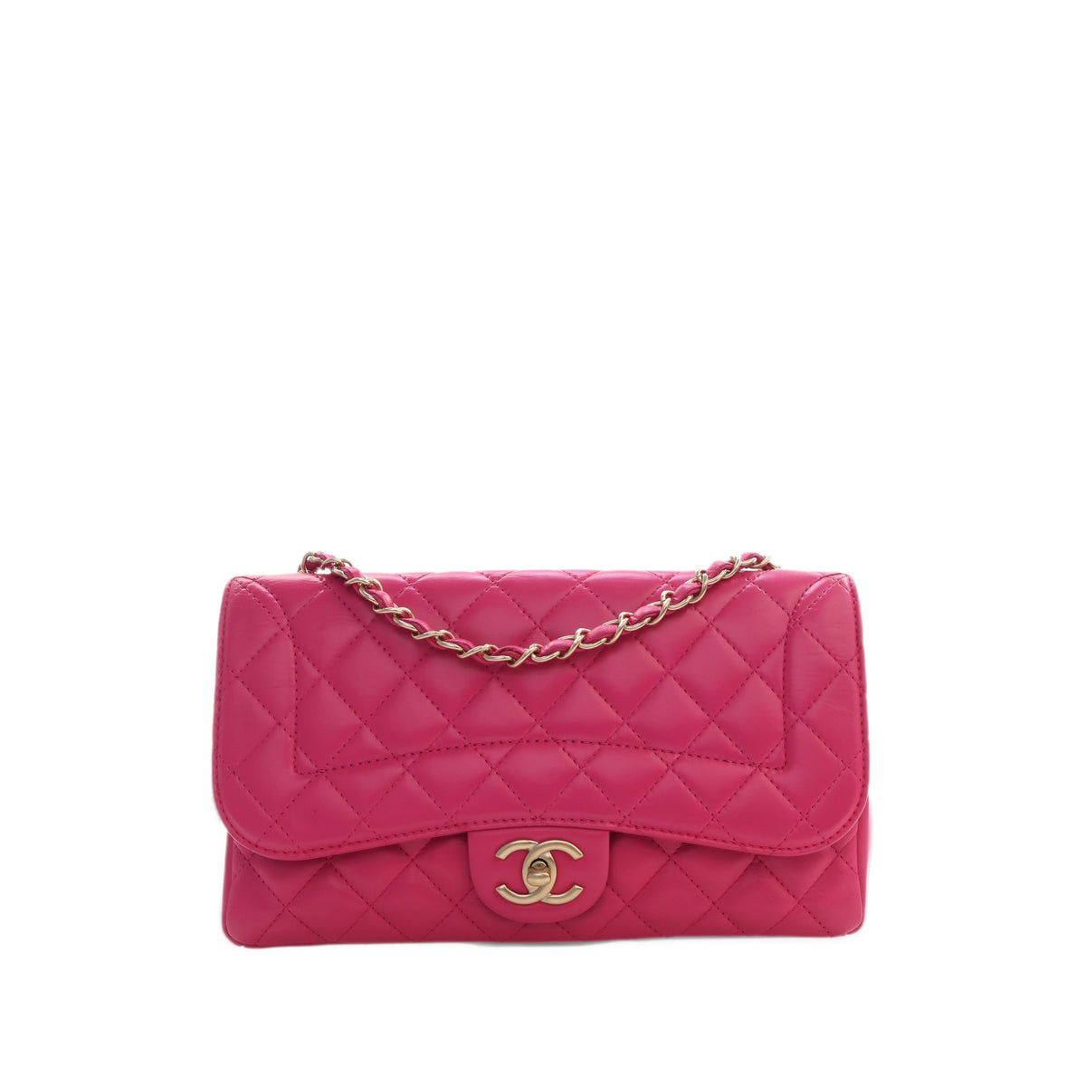 Chanel Medium Quilted Lambskin Mademoiselle Chic Flap — Pink