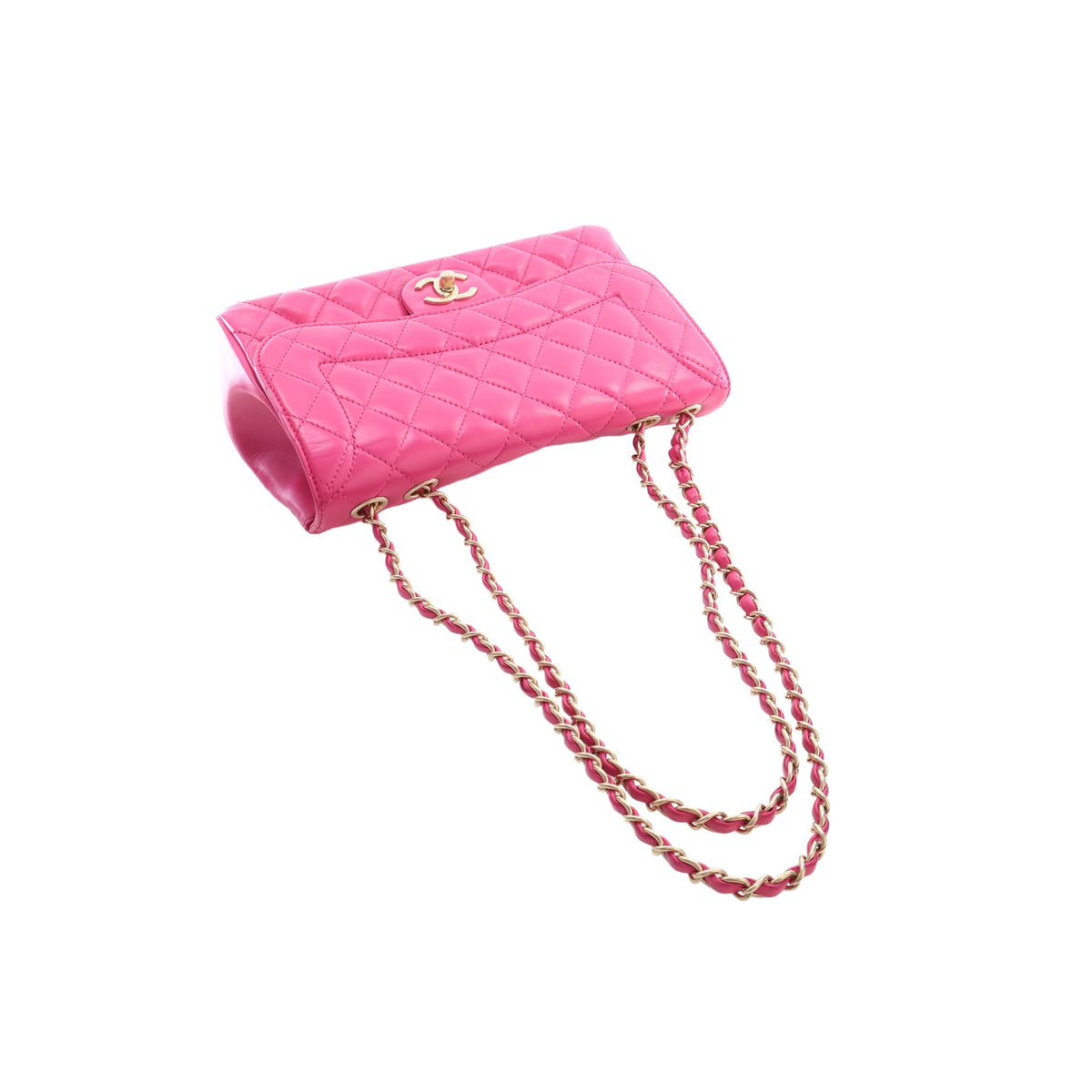 Chanel Medium Quilted Lambskin Mademoiselle Chic Flap — Pink