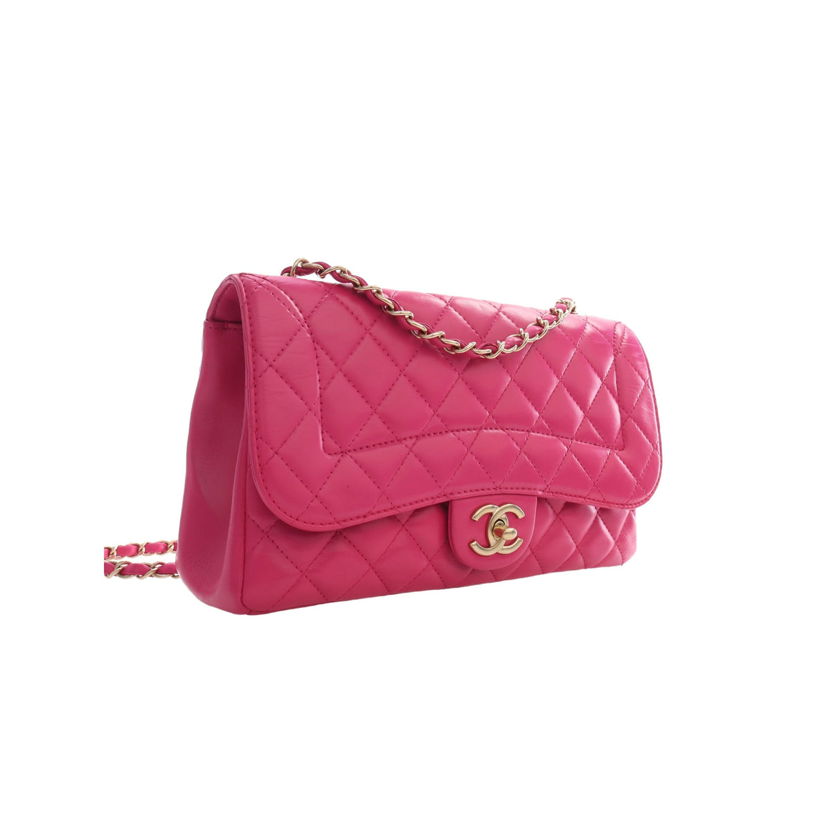 Chanel Medium Quilted Lambskin Mademoiselle Chic Flap — Pink