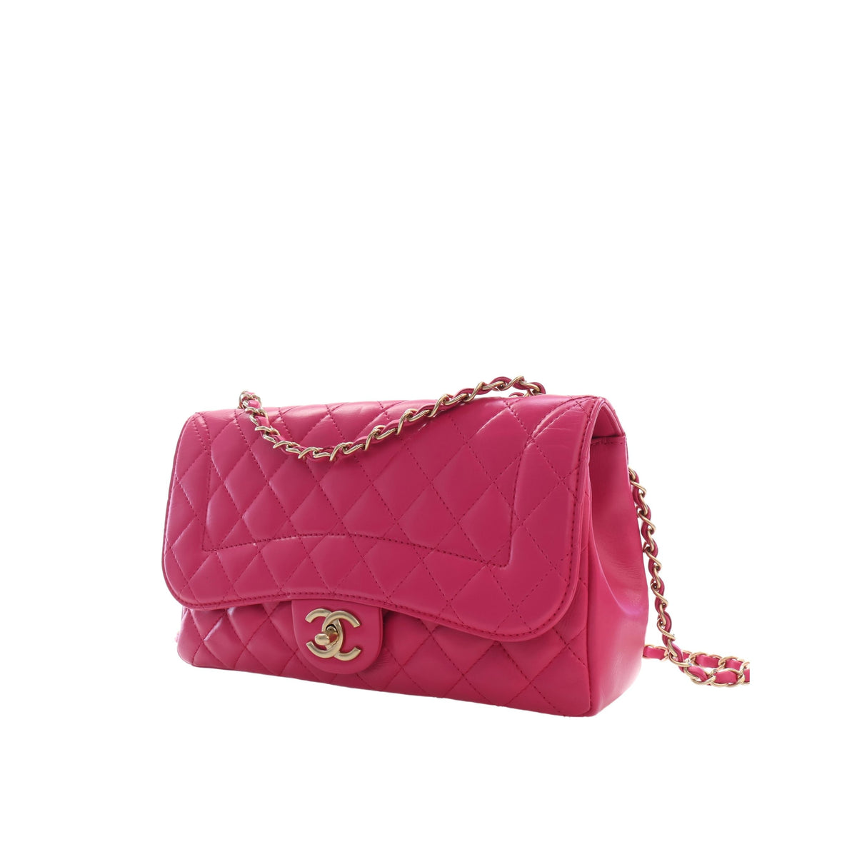 Chanel Medium Quilted Lambskin Mademoiselle Chic Flap — Pink