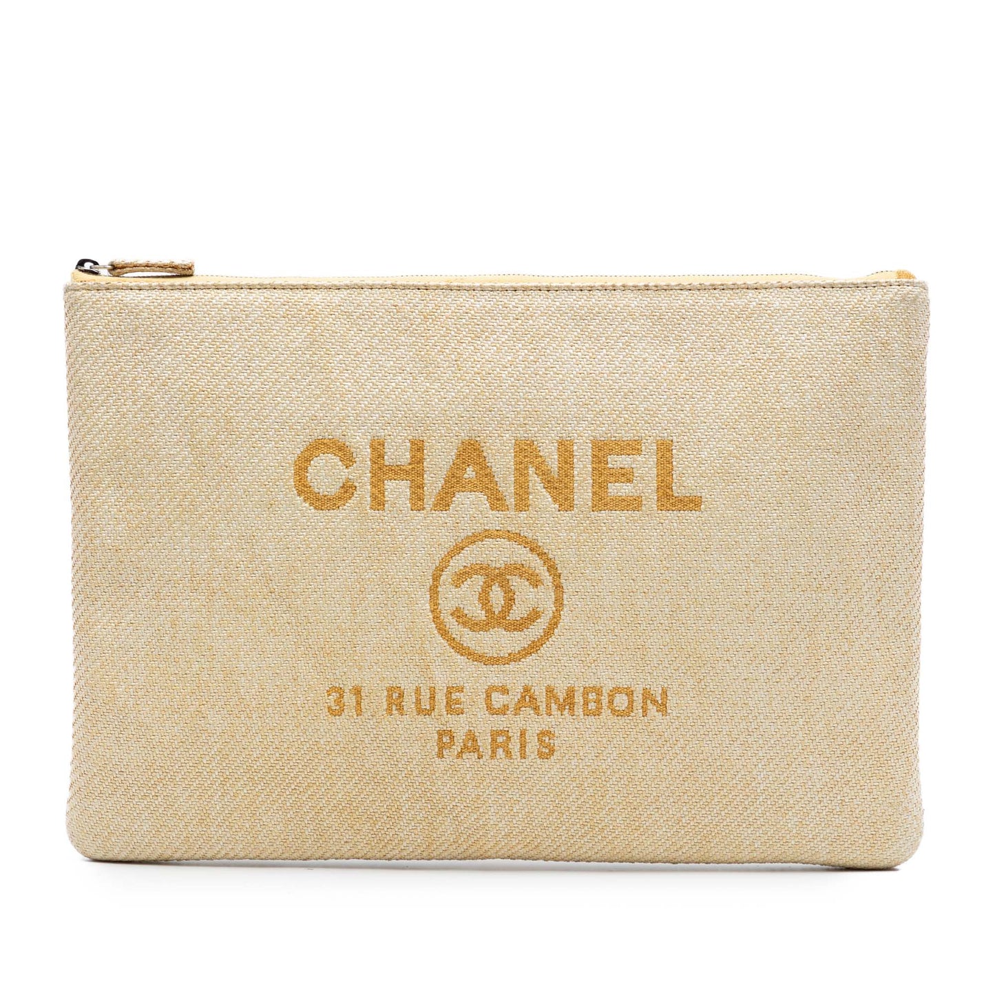 Large Raffia Deauville O Case Clutch