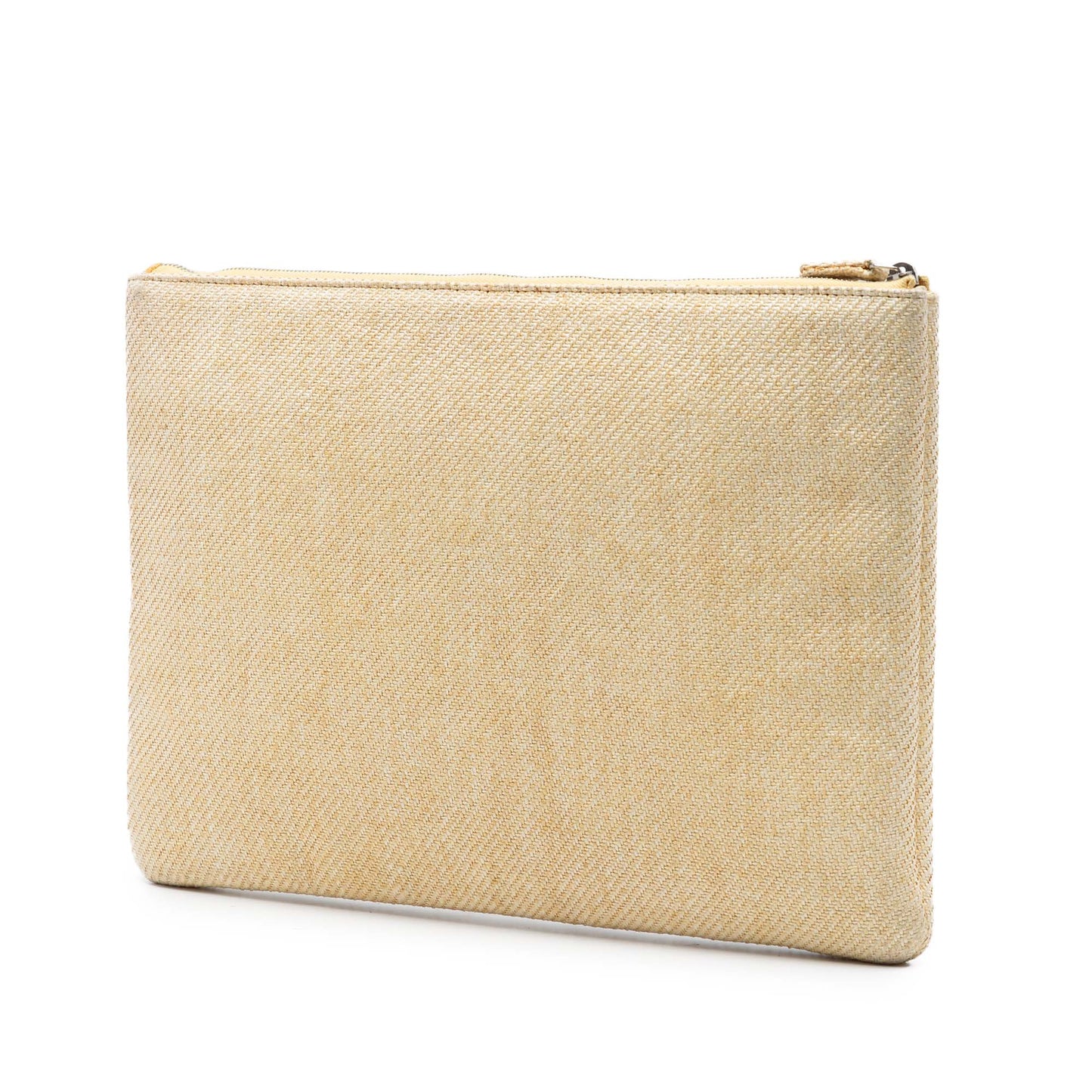 Large Raffia Deauville O Case Clutch
