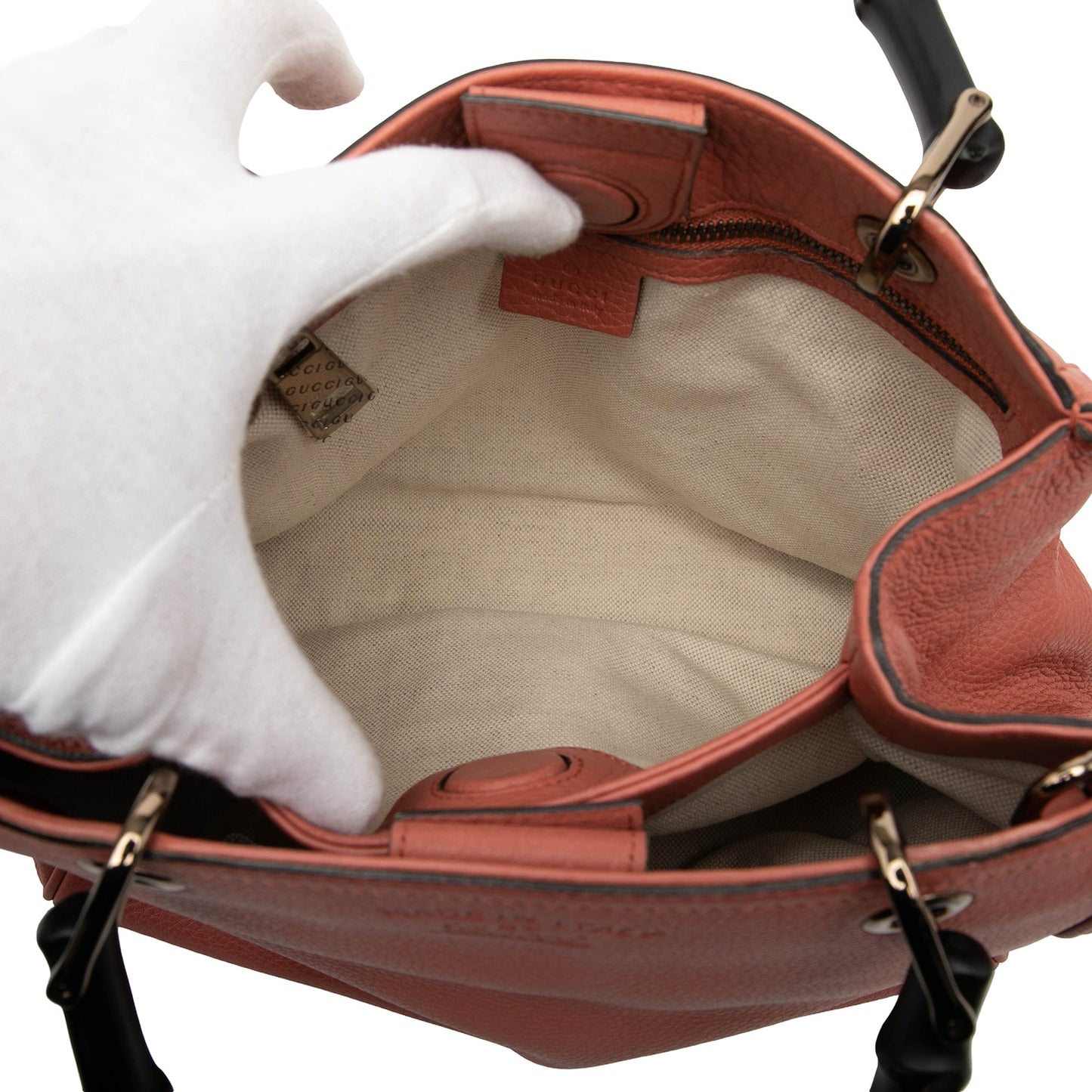 Gucci Small Calfskin Bamboo Shopper Satchel
