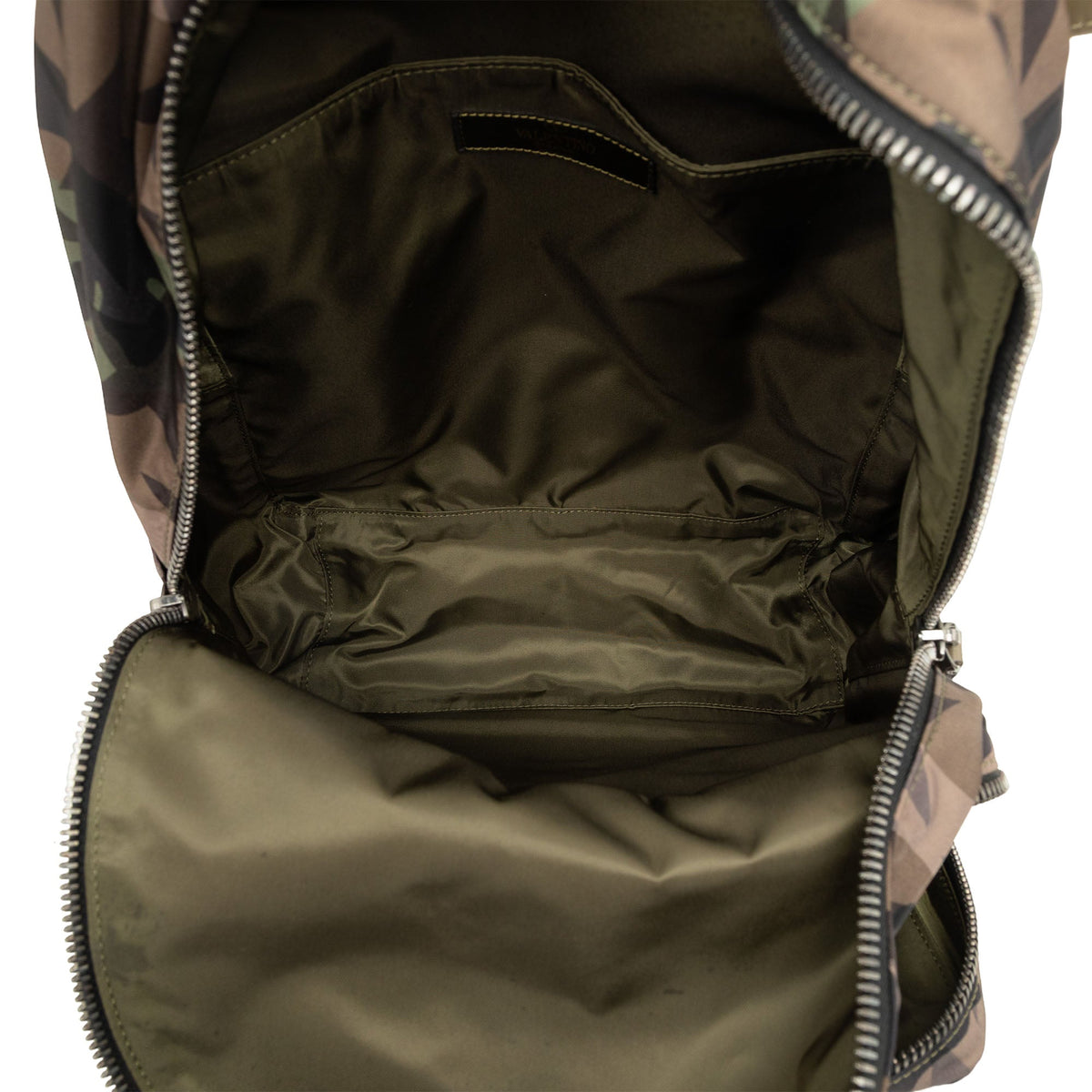 Valentino Nylon Rockstud Camouflage Stars Backpack — Brown
