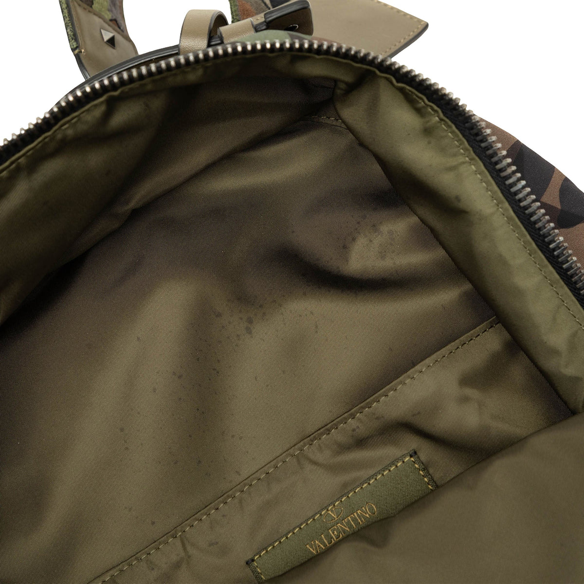 Valentino Nylon Rockstud Camouflage Stars Backpack — Brown